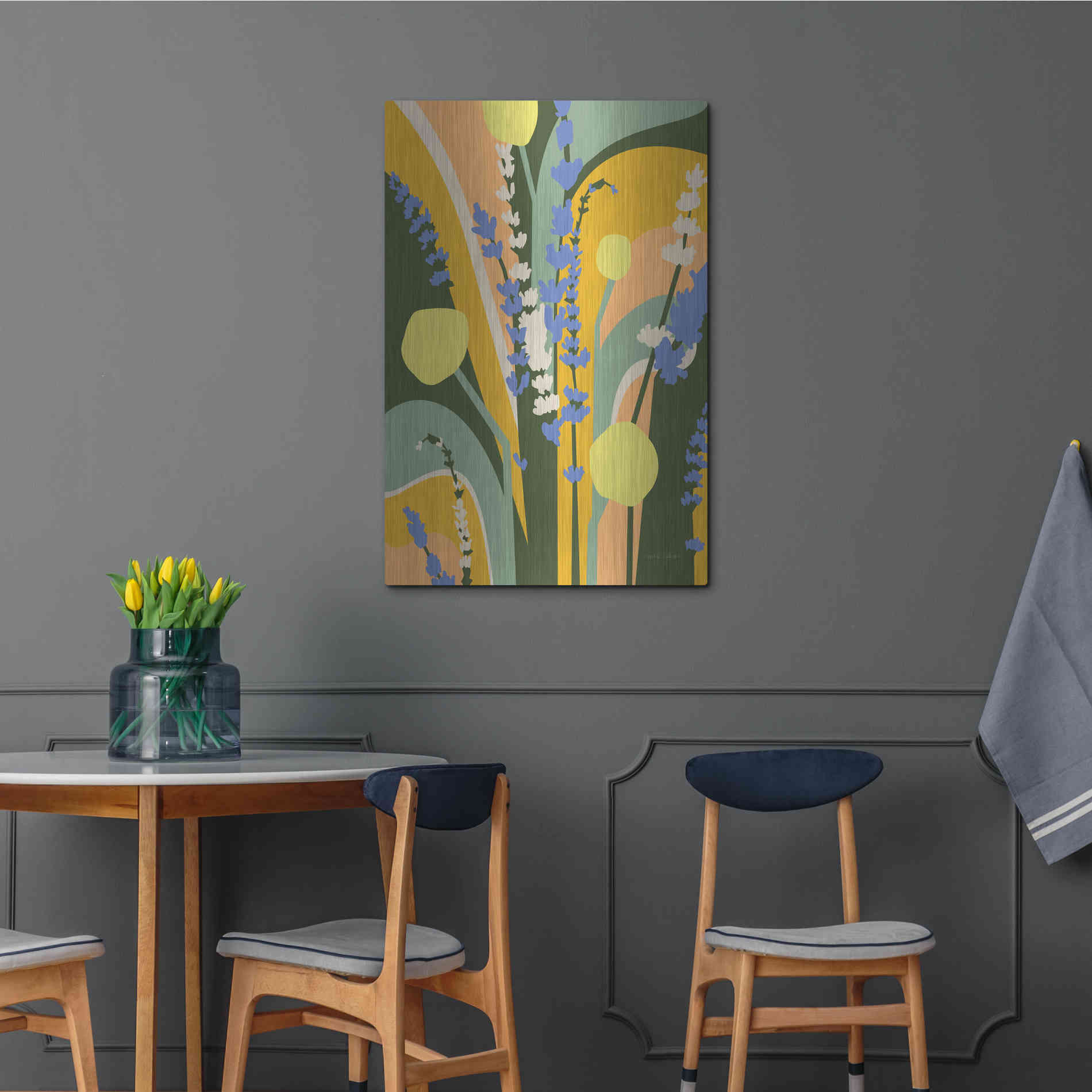 Luxe Metal Art 'Lavender and Craspedia' by Megan Gallagher, Metal Wall Art,24x36