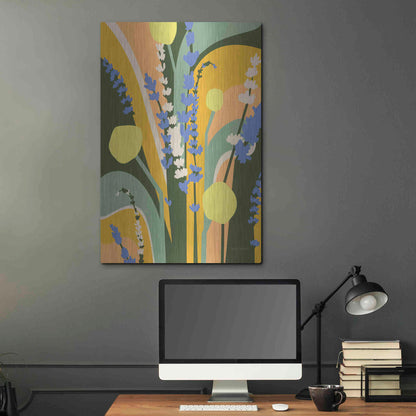 Luxe Metal Art 'Lavender and Craspedia' by Megan Gallagher, Metal Wall Art,24x36