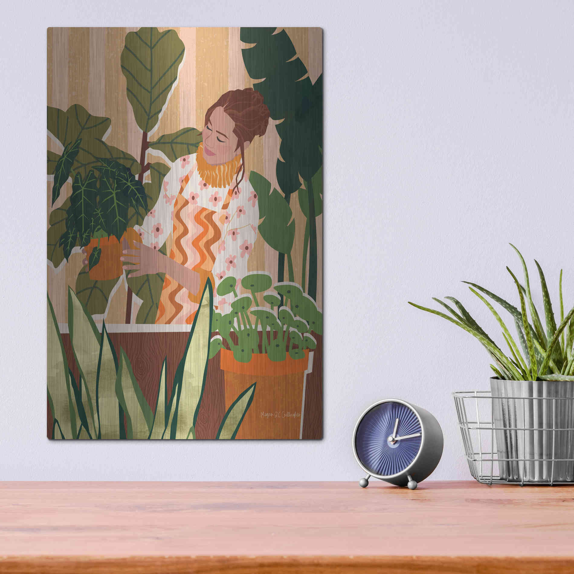 Luxe Metal Art 'A Balanced Self I' by Megan Gallagher, Metal Wall Art,12x16