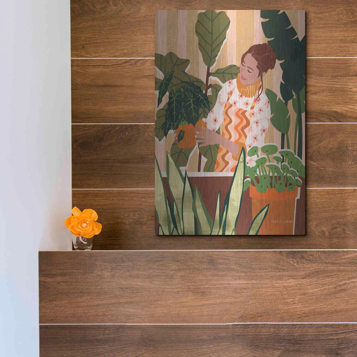 Luxe Metal Art 'A Balanced Self I' by Megan Gallagher, Metal Wall Art,12x16