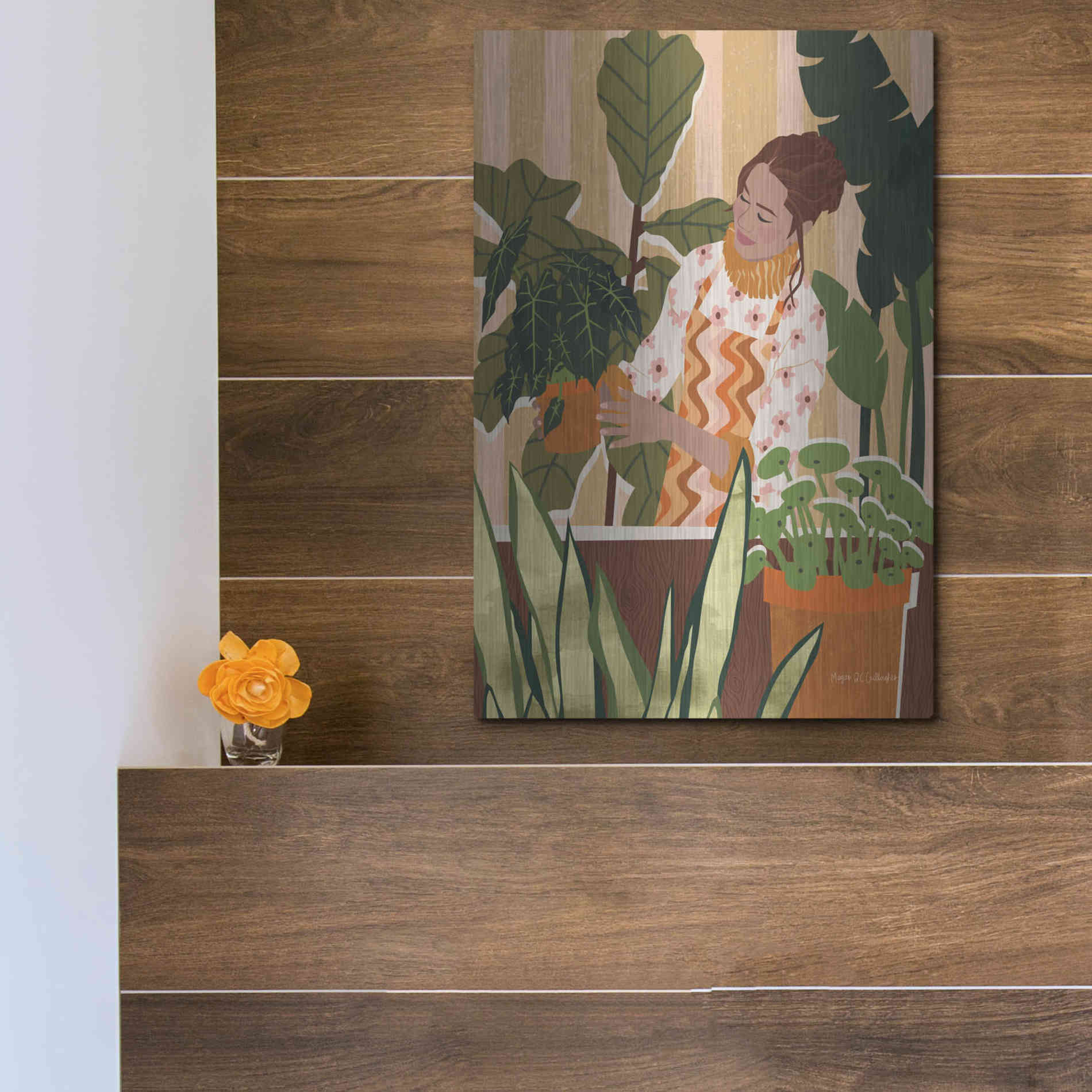 Luxe Metal Art 'A Balanced Self I' by Megan Gallagher, Metal Wall Art,12x16