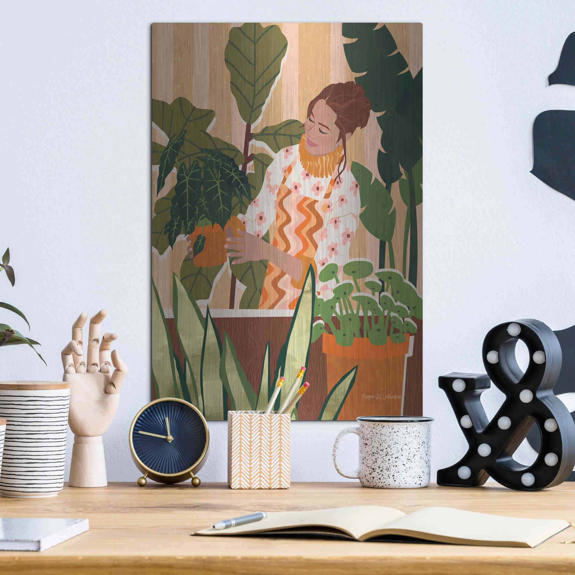 Luxe Metal Art 'A Balanced Self I' by Megan Gallagher, Metal Wall Art,12x16