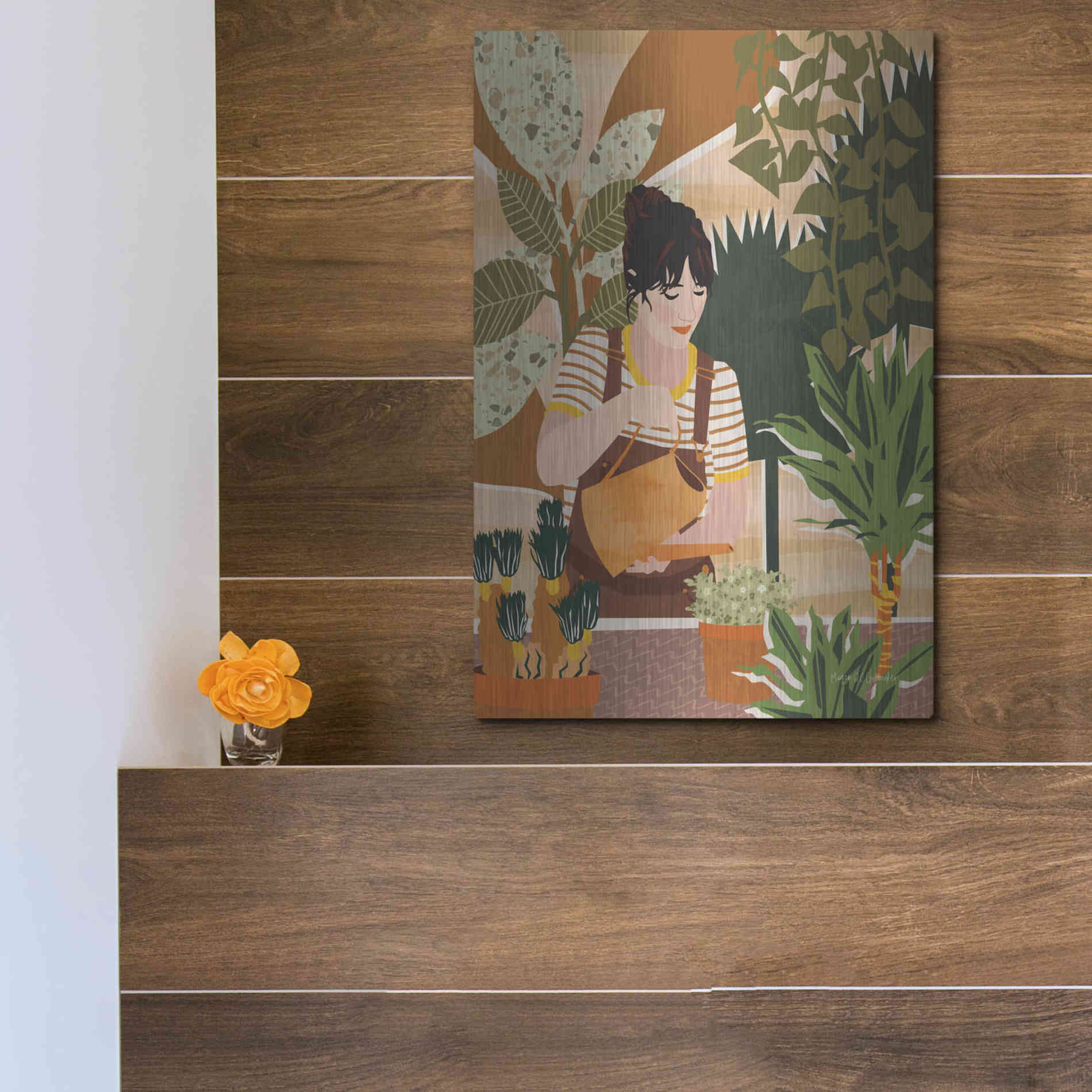 Luxe Metal Art 'A Balanced Self II' by Megan Gallagher, Metal Wall Art,12x16