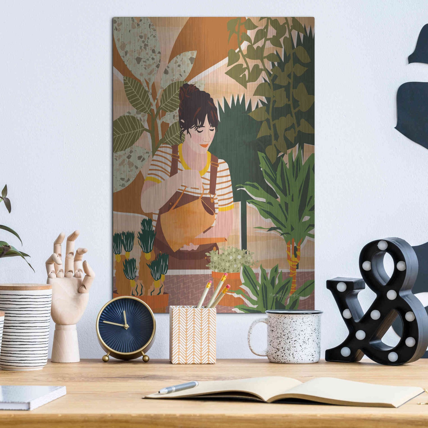 Luxe Metal Art 'A Balanced Self II' by Megan Gallagher, Metal Wall Art,12x16