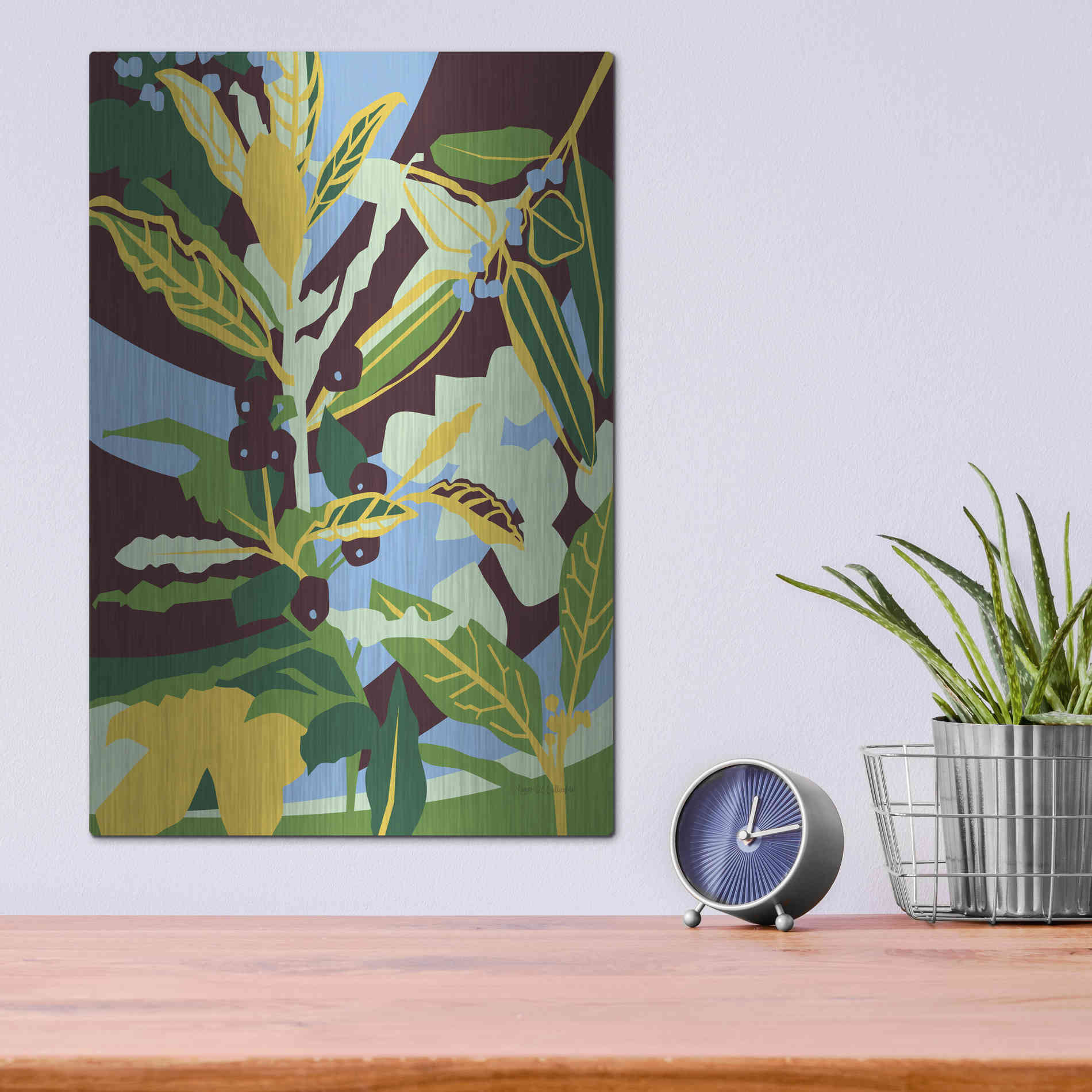 Luxe Metal Art 'Bay Leaf' by Megan Gallagher, Metal Wall Art,12x16