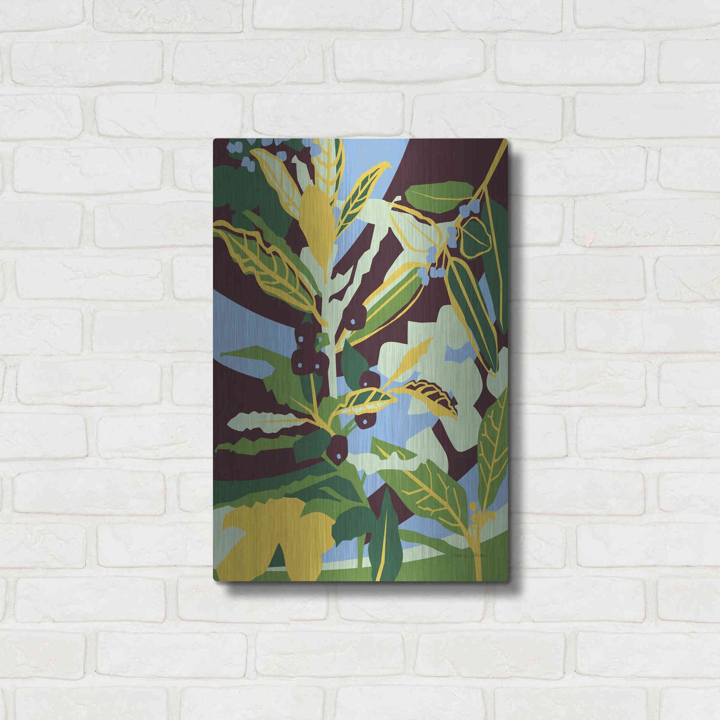 Luxe Metal Art 'Bay Leaf' by Megan Gallagher, Metal Wall Art,16x24