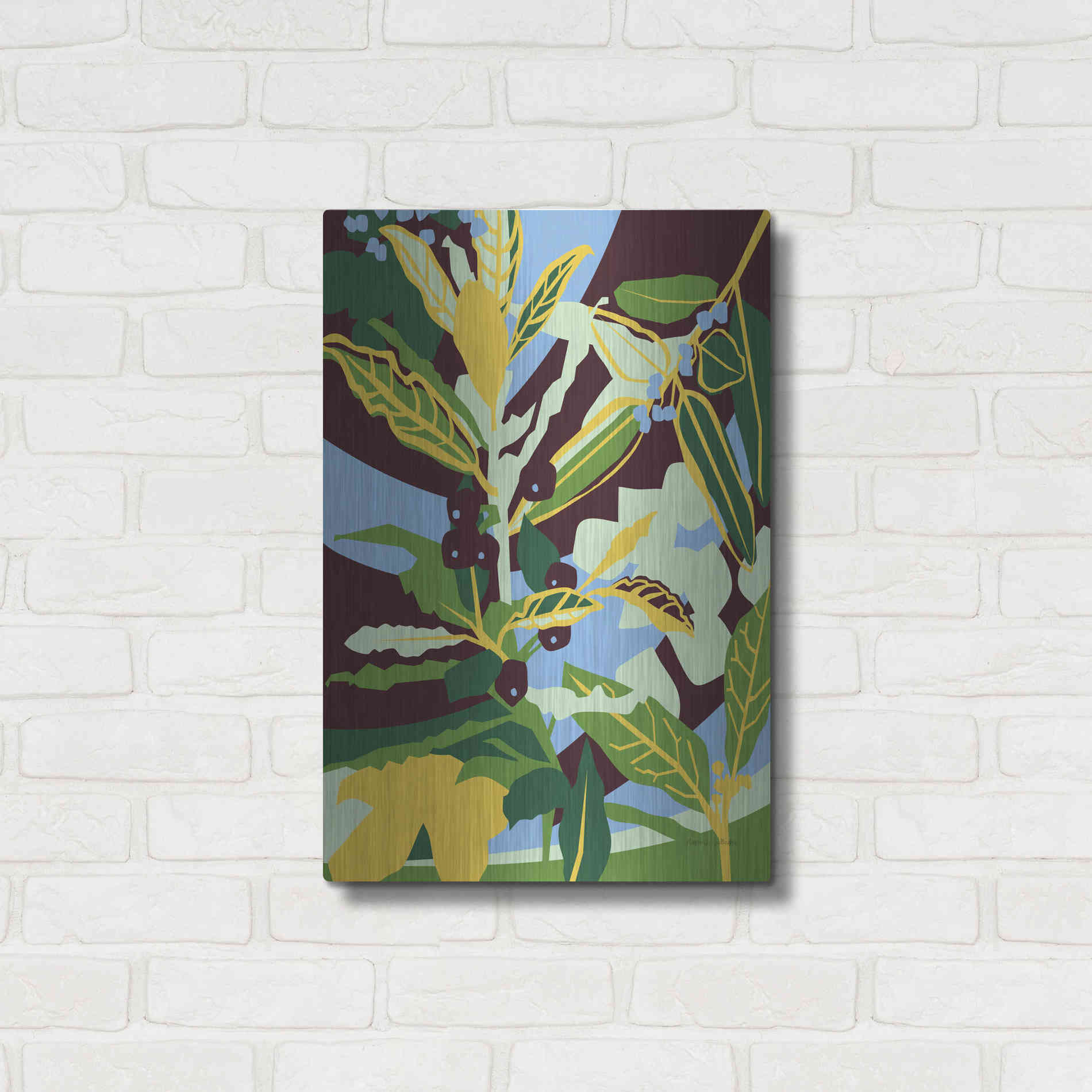 Luxe Metal Art 'Bay Leaf' by Megan Gallagher, Metal Wall Art,16x24