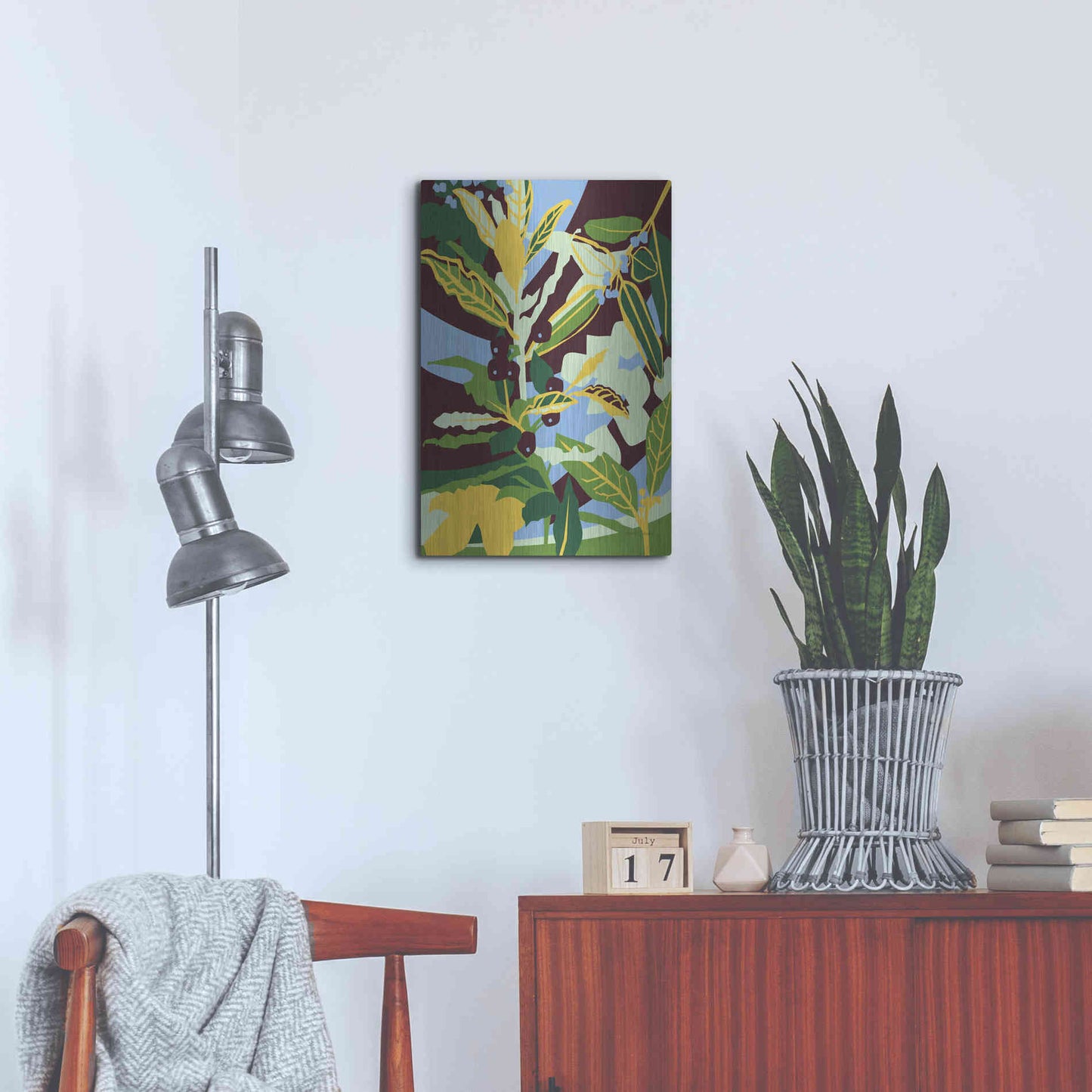 Luxe Metal Art 'Bay Leaf' by Megan Gallagher, Metal Wall Art,16x24