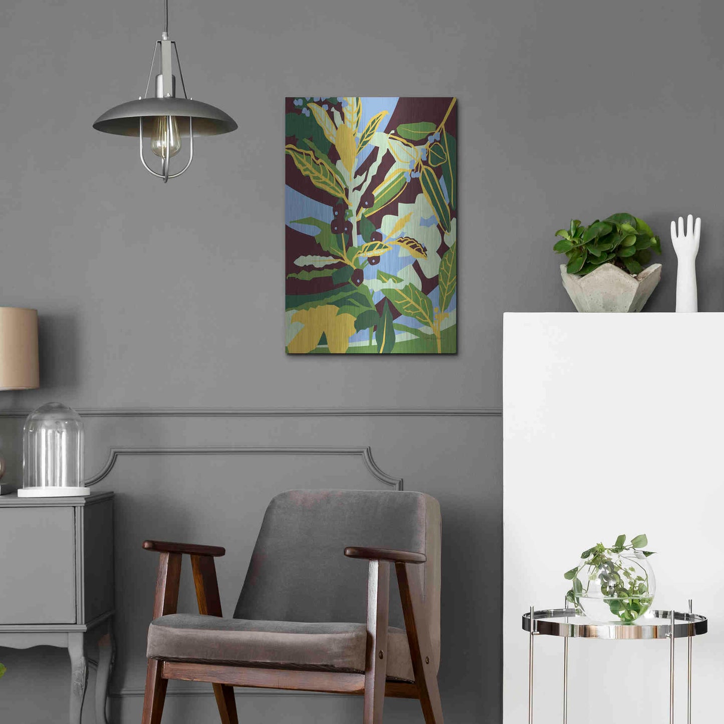 Luxe Metal Art 'Bay Leaf' by Megan Gallagher, Metal Wall Art,16x24