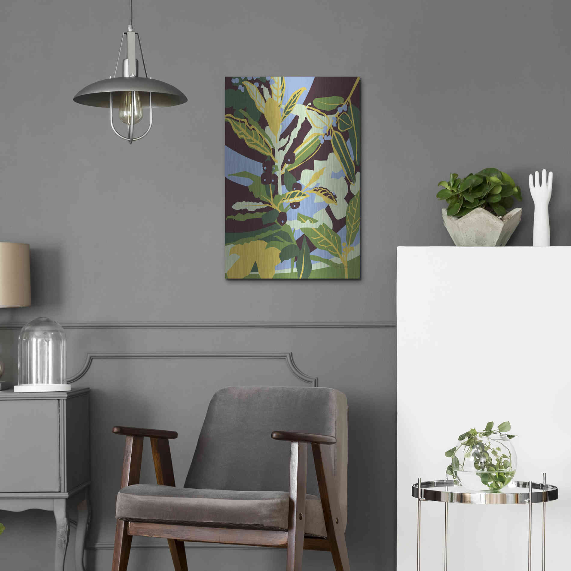 Luxe Metal Art 'Bay Leaf' by Megan Gallagher, Metal Wall Art,16x24