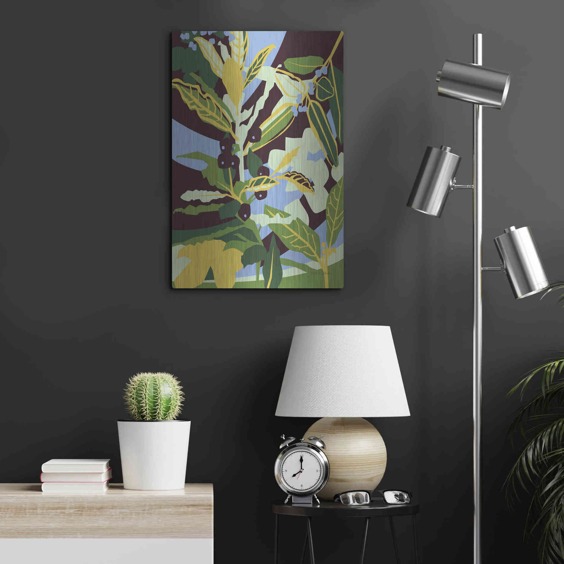 Luxe Metal Art 'Bay Leaf' by Megan Gallagher, Metal Wall Art,16x24