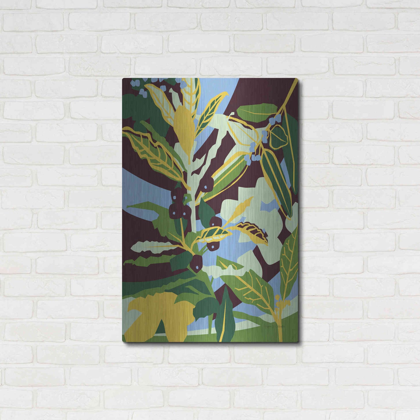 Luxe Metal Art 'Bay Leaf' by Megan Gallagher, Metal Wall Art,24x36