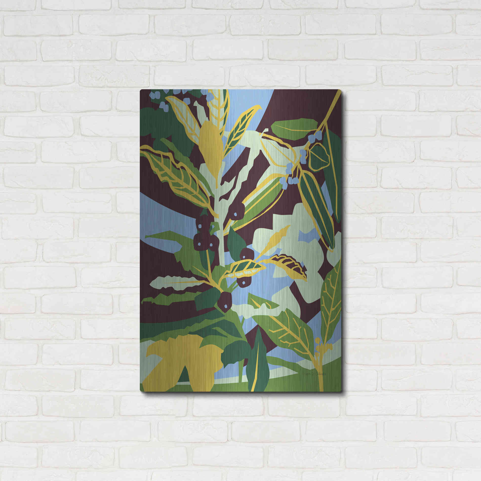 Luxe Metal Art 'Bay Leaf' by Megan Gallagher, Metal Wall Art,24x36