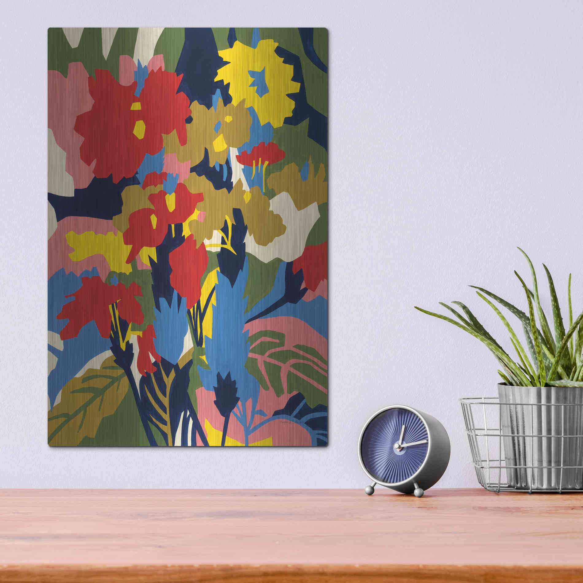 Luxe Metal Art 'Crossandra' by Megan Gallagher, Metal Wall Art,12x16