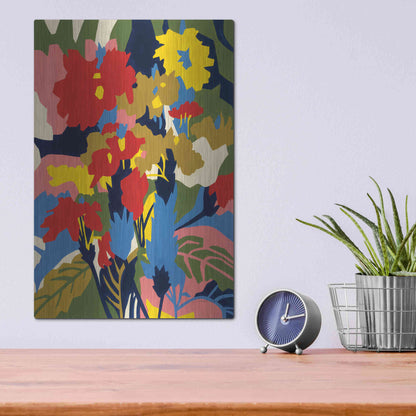 Luxe Metal Art 'Crossandra' by Megan Gallagher, Metal Wall Art,12x16