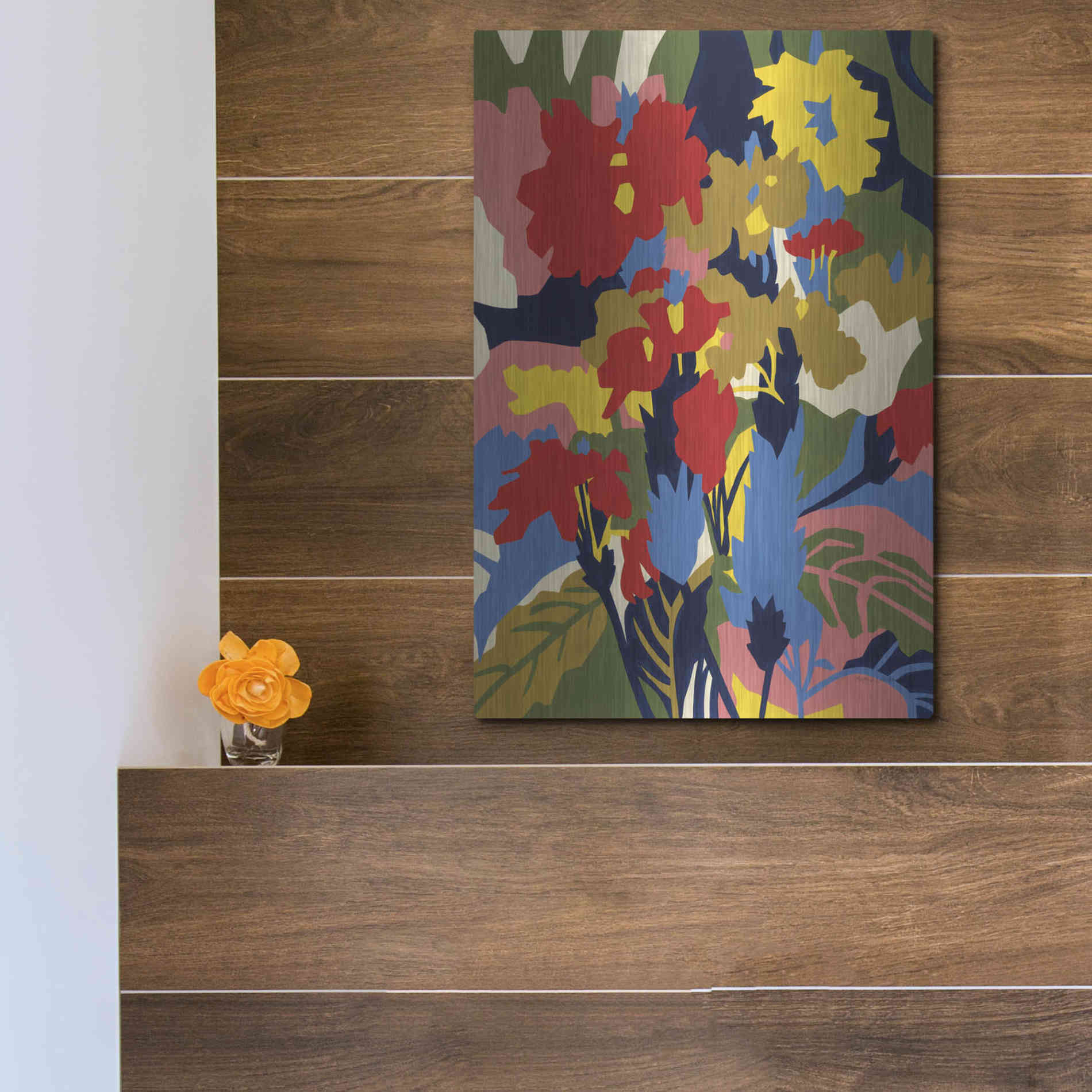 Luxe Metal Art 'Crossandra' by Megan Gallagher, Metal Wall Art,12x16