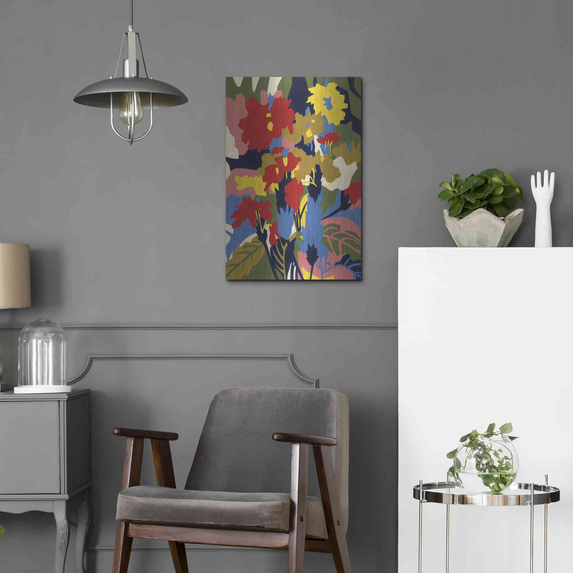 Luxe Metal Art 'Crossandra' by Megan Gallagher, Metal Wall Art,16x24