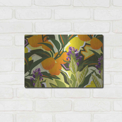 Luxe Metal Art 'Citrus Sage I' by Megan Gallagher, Metal Wall Art,16x12