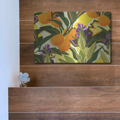 Luxe Metal Art 'Citrus Sage I' by Megan Gallagher, Metal Wall Art,16x12