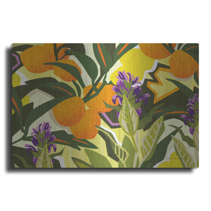 Luxe Metal Art 'Citrus Sage I' by Megan Gallagher, Metal Wall Art