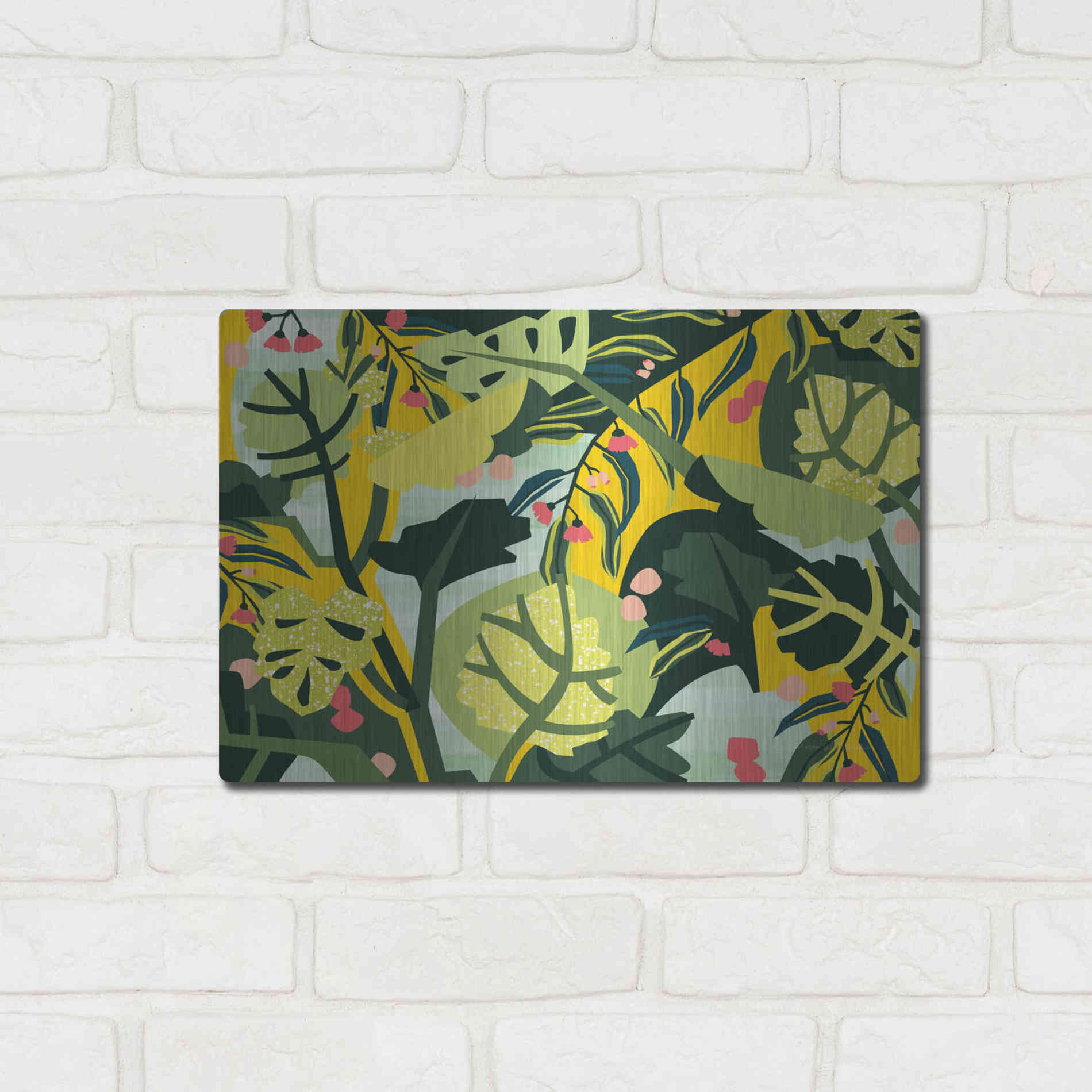 Luxe Metal Art 'Eucalyptus Mint I' by Megan Gallagher, Metal Wall Art,16x12