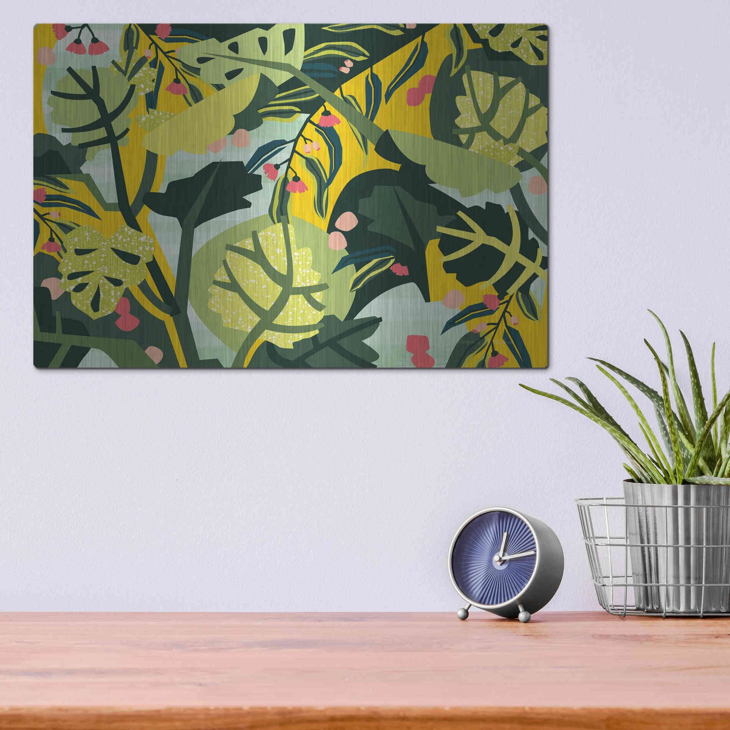 Luxe Metal Art 'Eucalyptus Mint I' by Megan Gallagher, Metal Wall Art,16x12