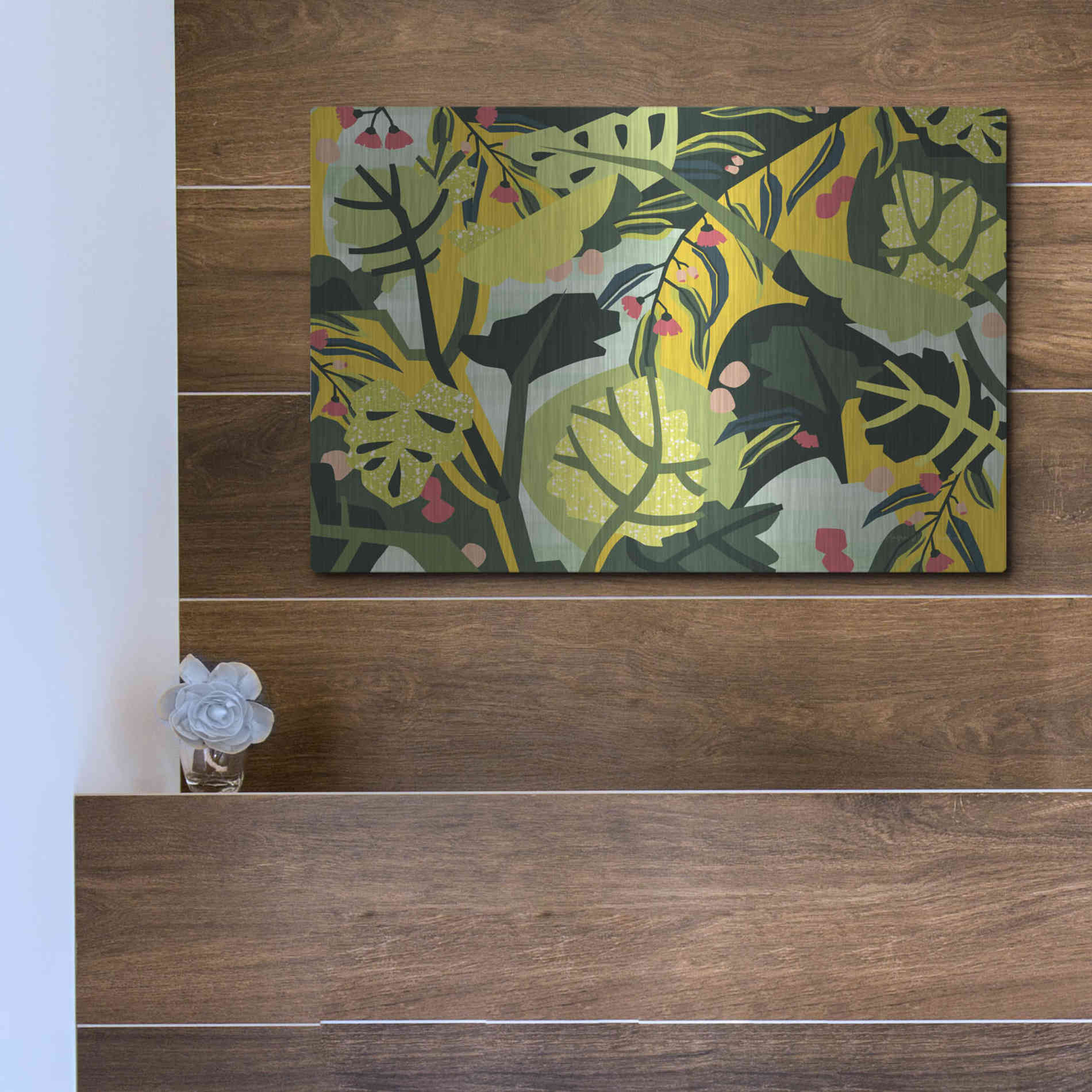 Luxe Metal Art 'Eucalyptus Mint I' by Megan Gallagher, Metal Wall Art,16x12