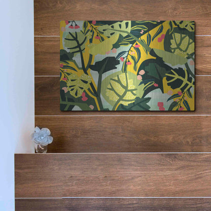 Luxe Metal Art 'Eucalyptus Mint I' by Megan Gallagher, Metal Wall Art,16x12