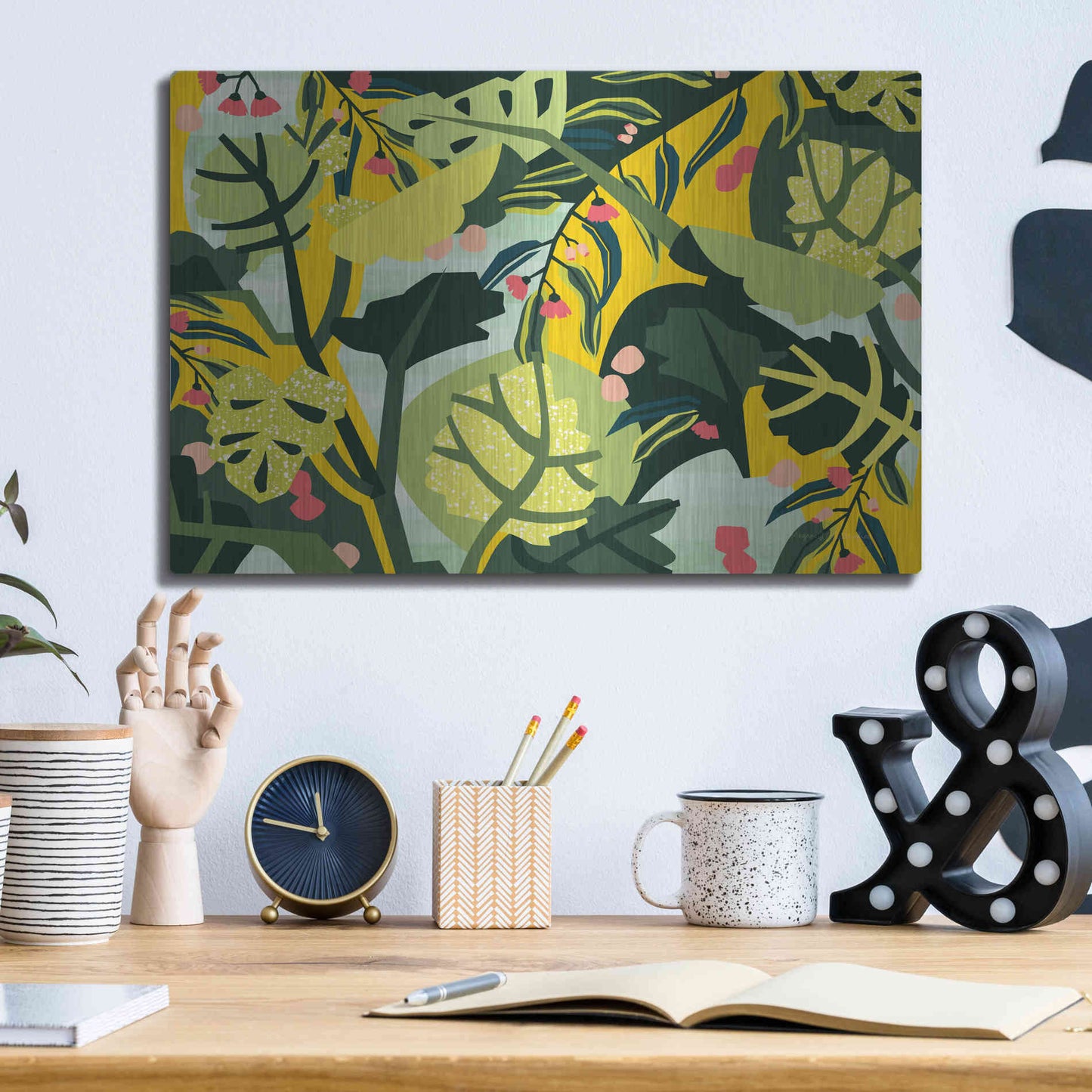 Luxe Metal Art 'Eucalyptus Mint I' by Megan Gallagher, Metal Wall Art,16x12