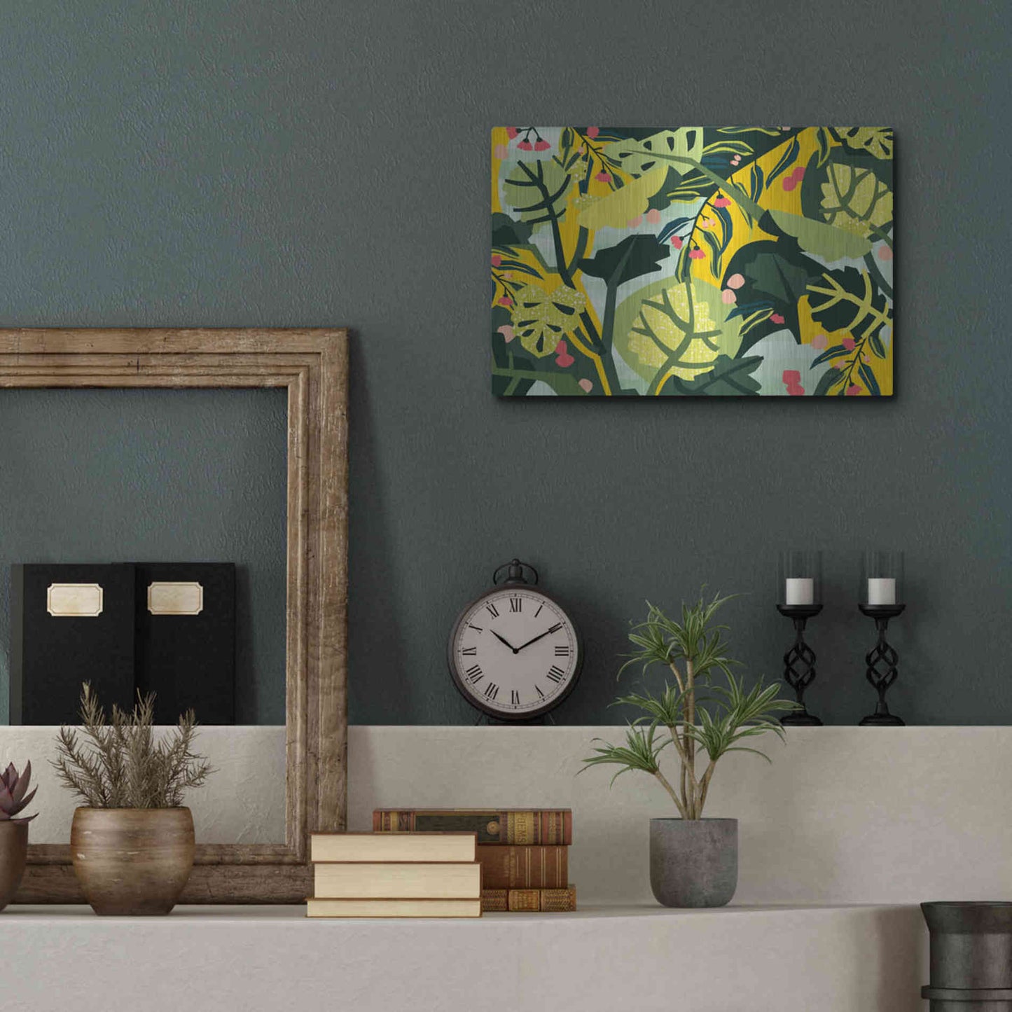 Luxe Metal Art 'Eucalyptus Mint I' by Megan Gallagher, Metal Wall Art,16x12