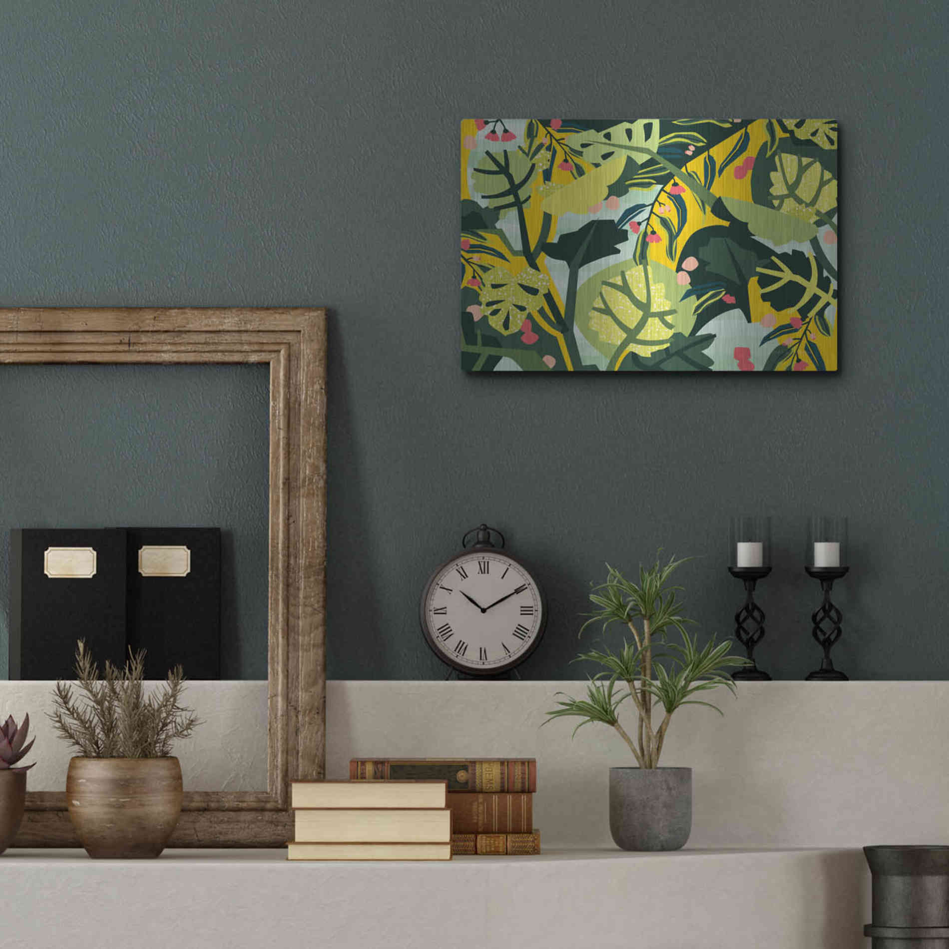 Luxe Metal Art 'Eucalyptus Mint I' by Megan Gallagher, Metal Wall Art,16x12