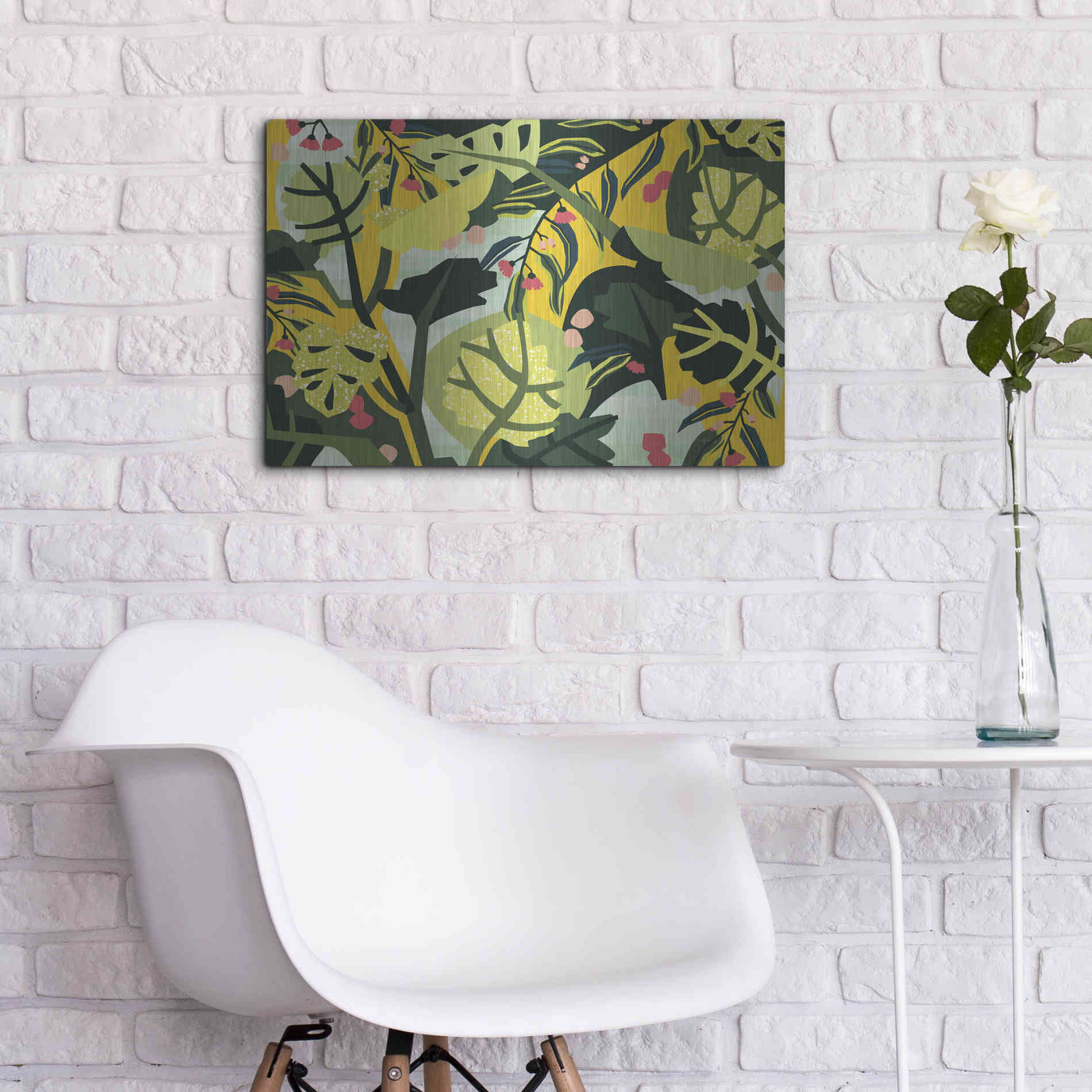 Luxe Metal Art 'Eucalyptus Mint I' by Megan Gallagher, Metal Wall Art,24x16