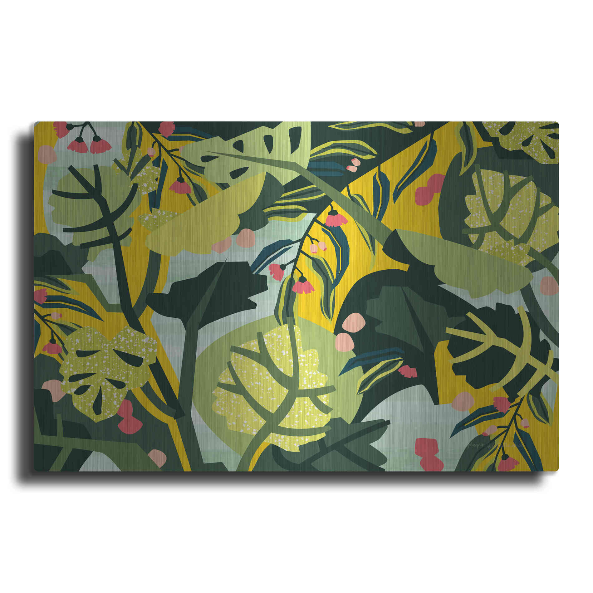 Luxe Metal Art 'Eucalyptus Mint I' by Megan Gallagher, Metal Wall Art