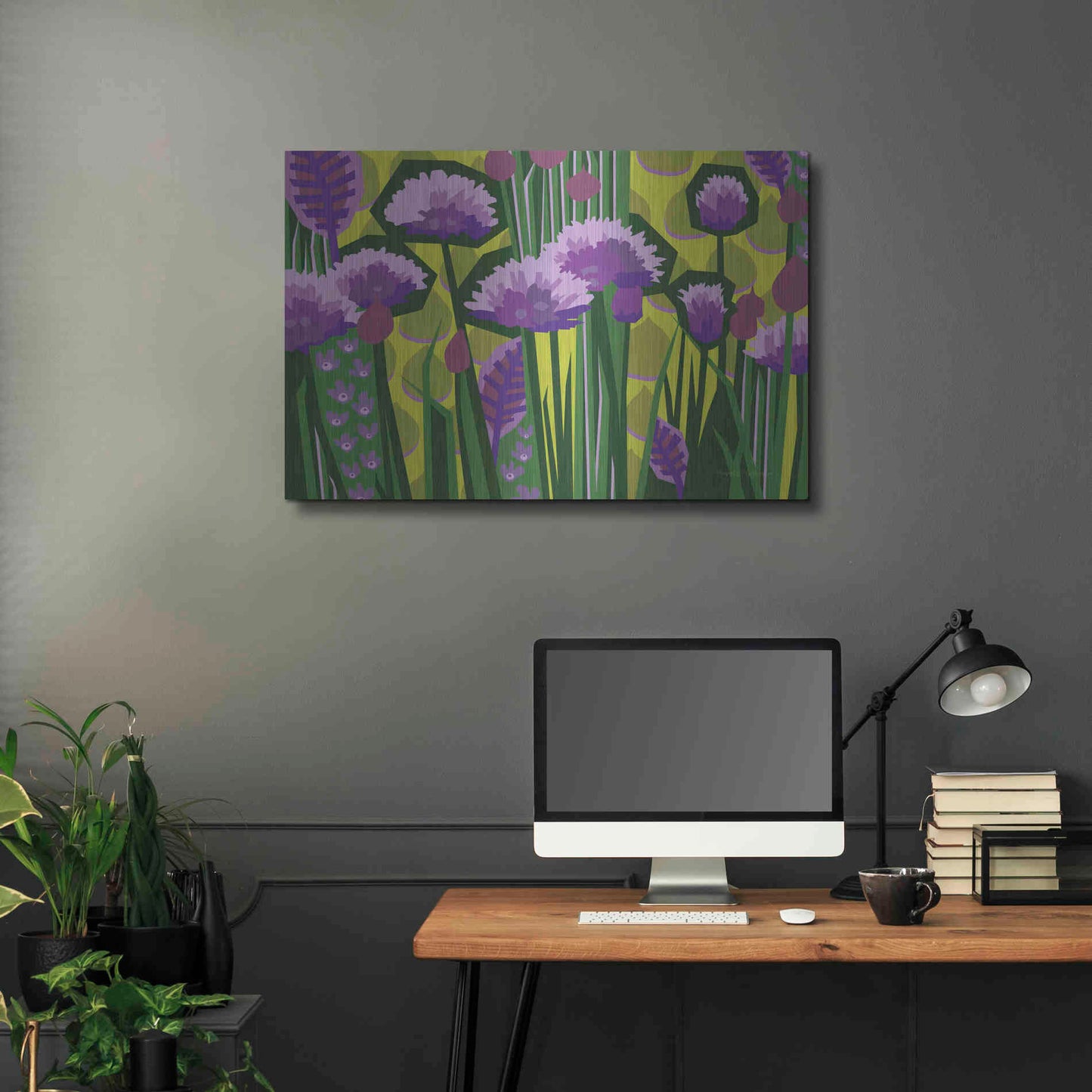 Luxe Metal Art 'Chives I' by Megan Gallagher, Metal Wall Art,36x24