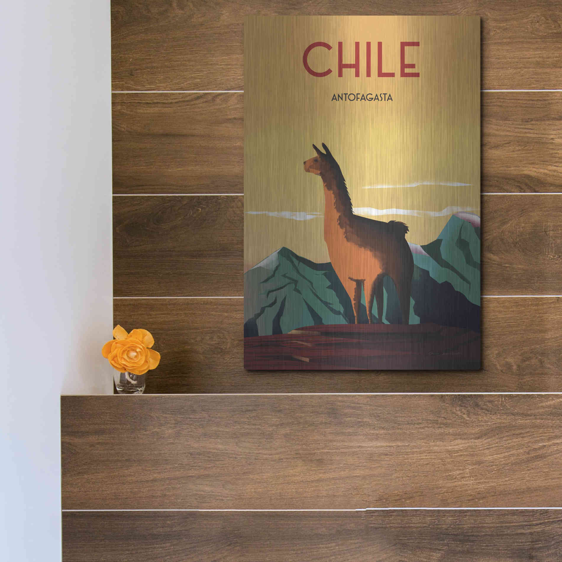 Luxe Metal Art 'Chile' by Omar Escalante, Metal Wall Art,12x16