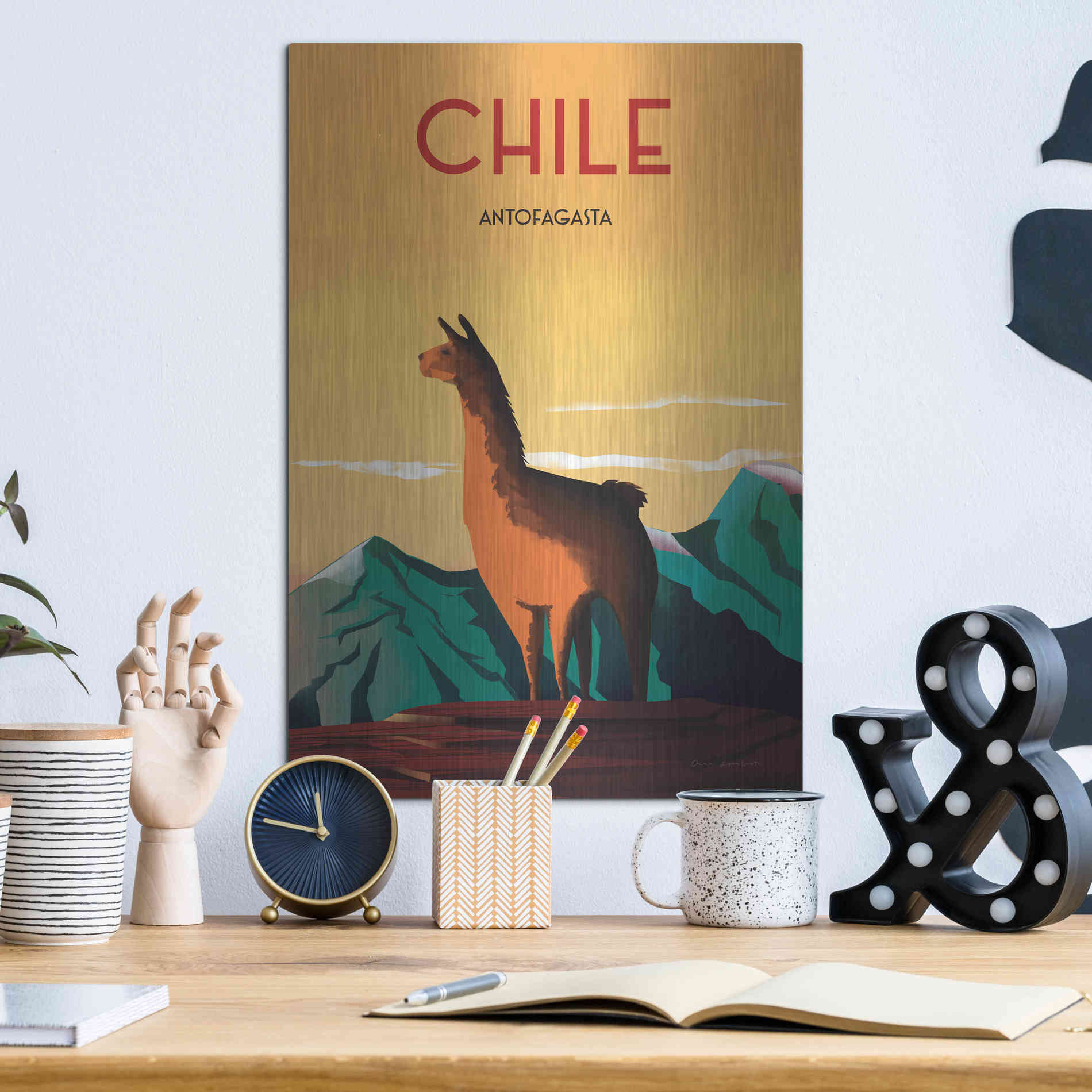 Luxe Metal Art 'Chile' by Omar Escalante, Metal Wall Art,12x16