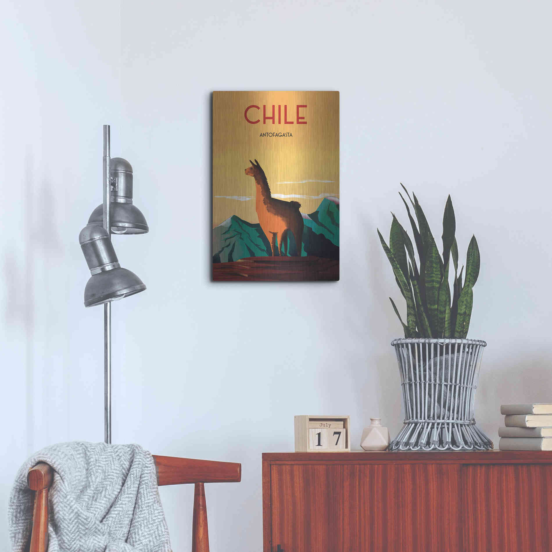 Luxe Metal Art 'Chile' by Omar Escalante, Metal Wall Art,16x24