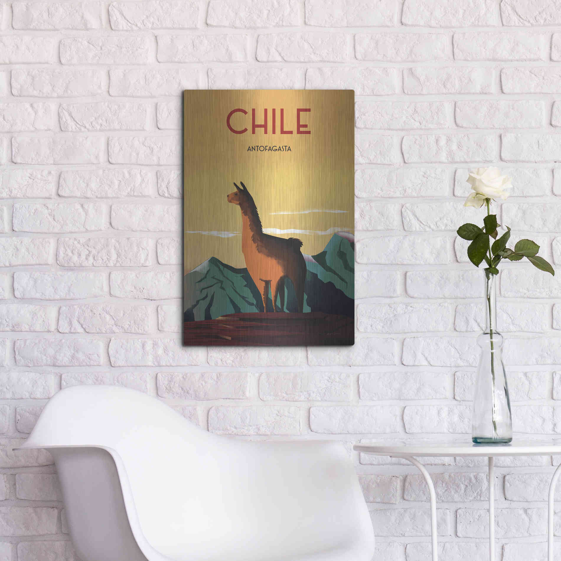 Luxe Metal Art 'Chile' by Omar Escalante, Metal Wall Art,16x24