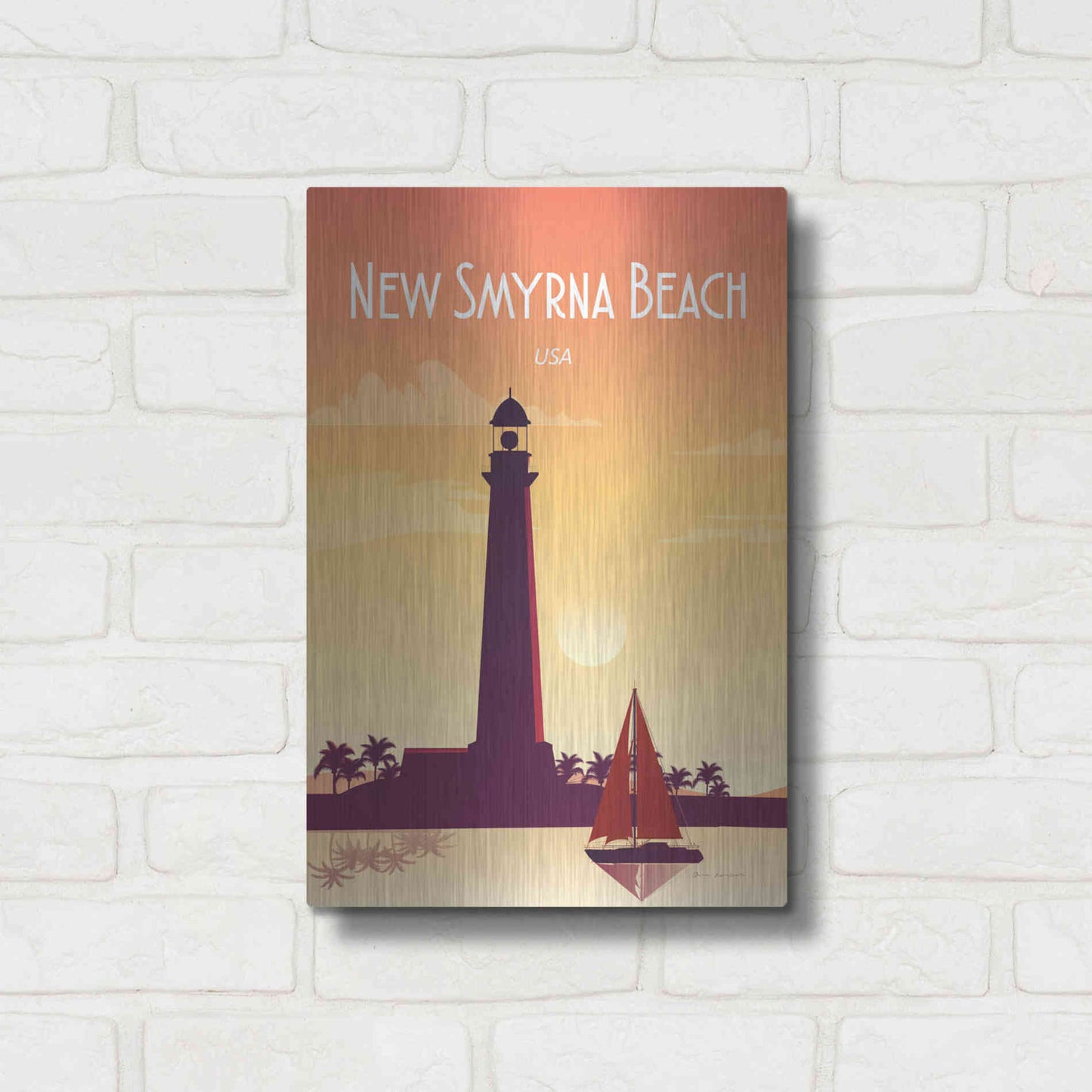 Luxe Metal Art 'New Smyrna Beach' by Omar Escalante, Metal Wall Art,12x16