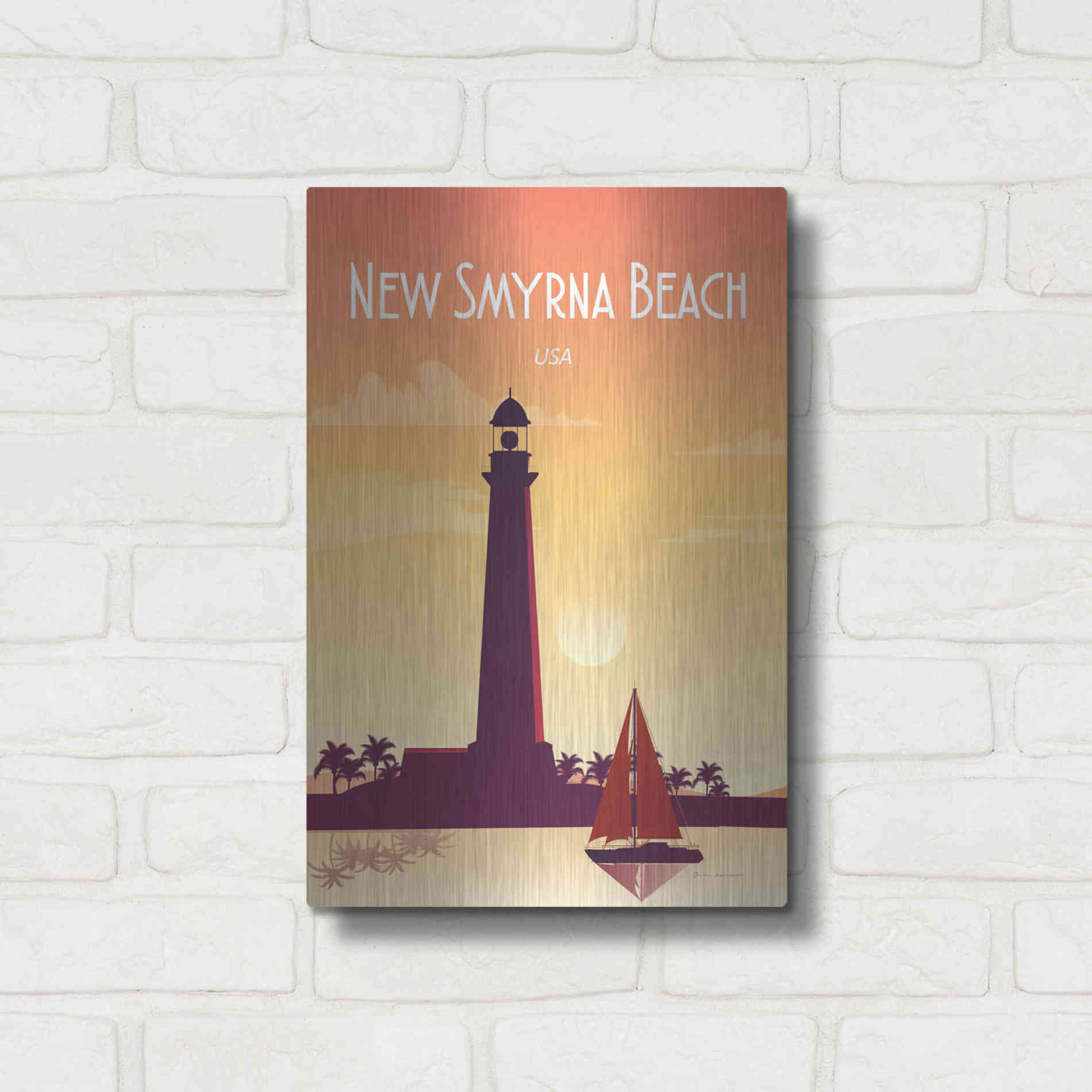 Luxe Metal Art 'New Smyrna Beach' by Omar Escalante, Metal Wall Art,12x16