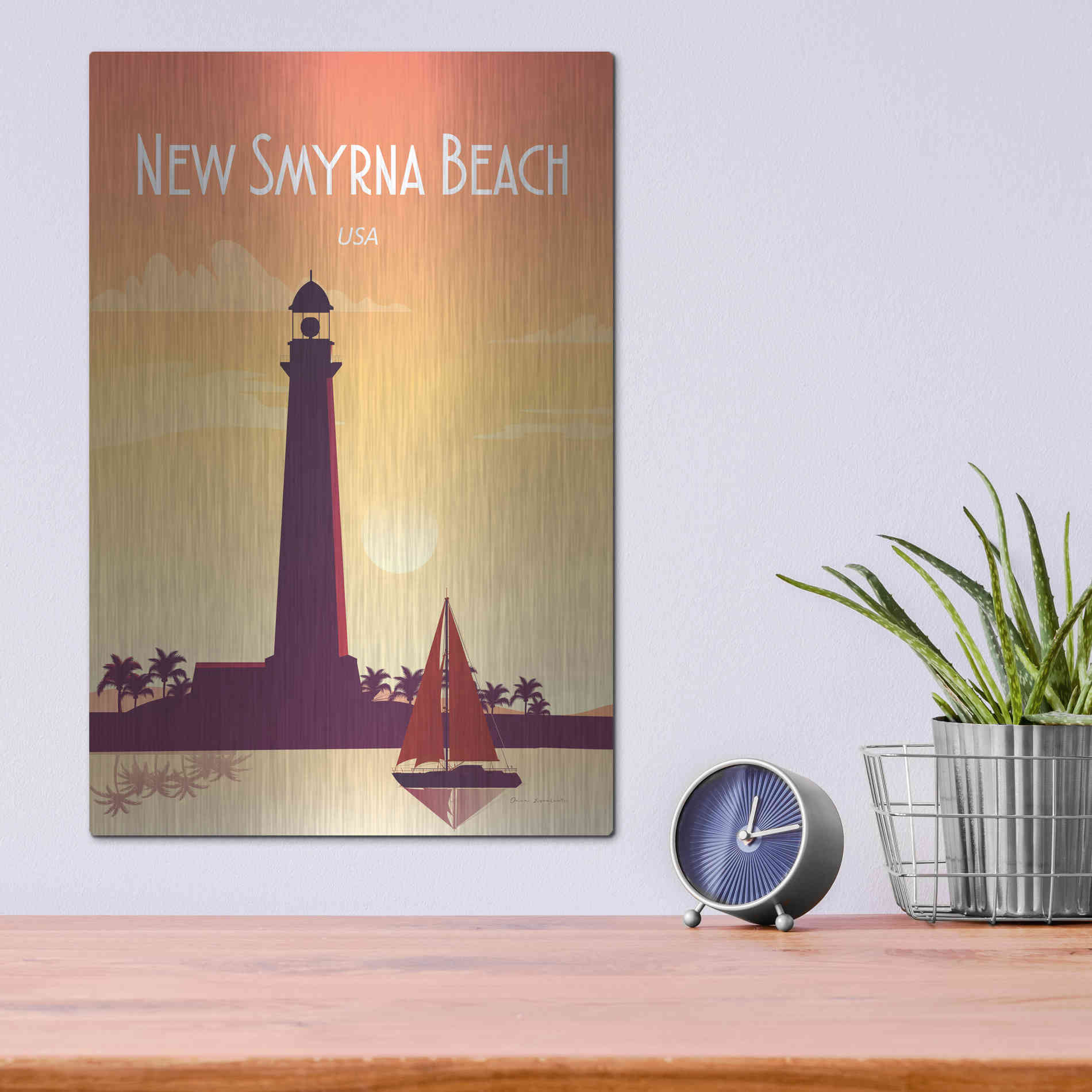 Luxe Metal Art 'New Smyrna Beach' by Omar Escalante, Metal Wall Art,12x16