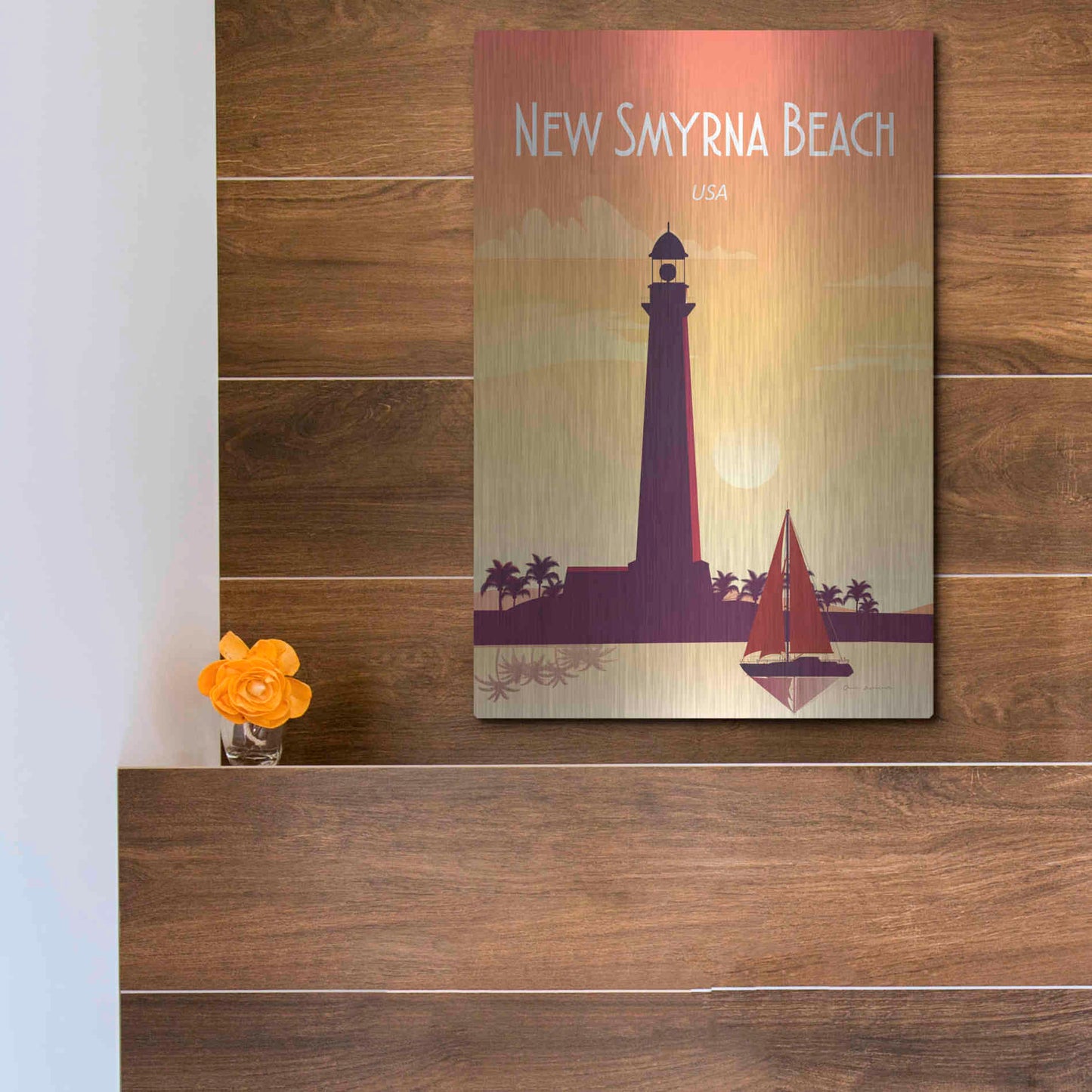 Luxe Metal Art 'New Smyrna Beach' by Omar Escalante, Metal Wall Art,12x16