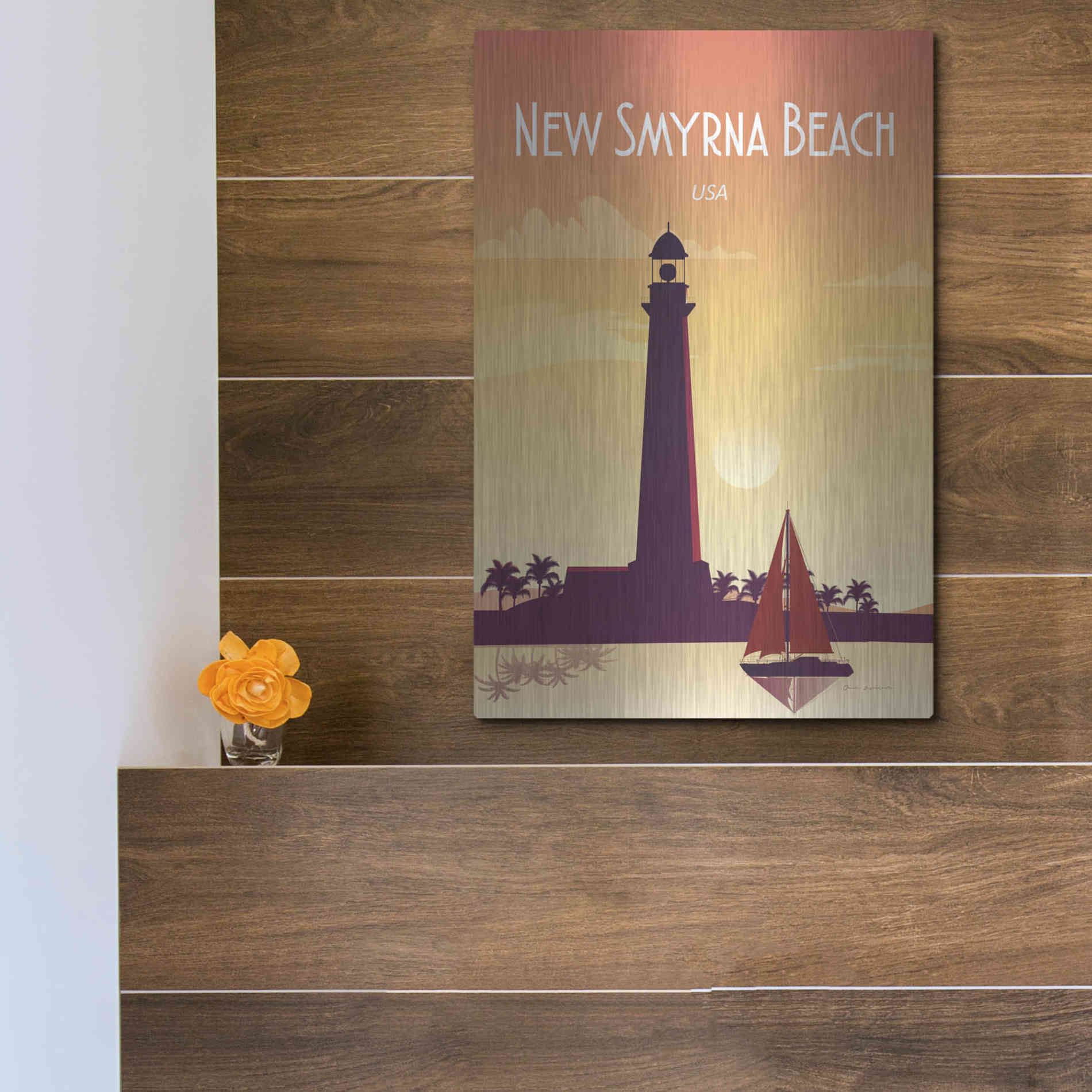 Luxe Metal Art 'New Smyrna Beach' by Omar Escalante, Metal Wall Art,12x16