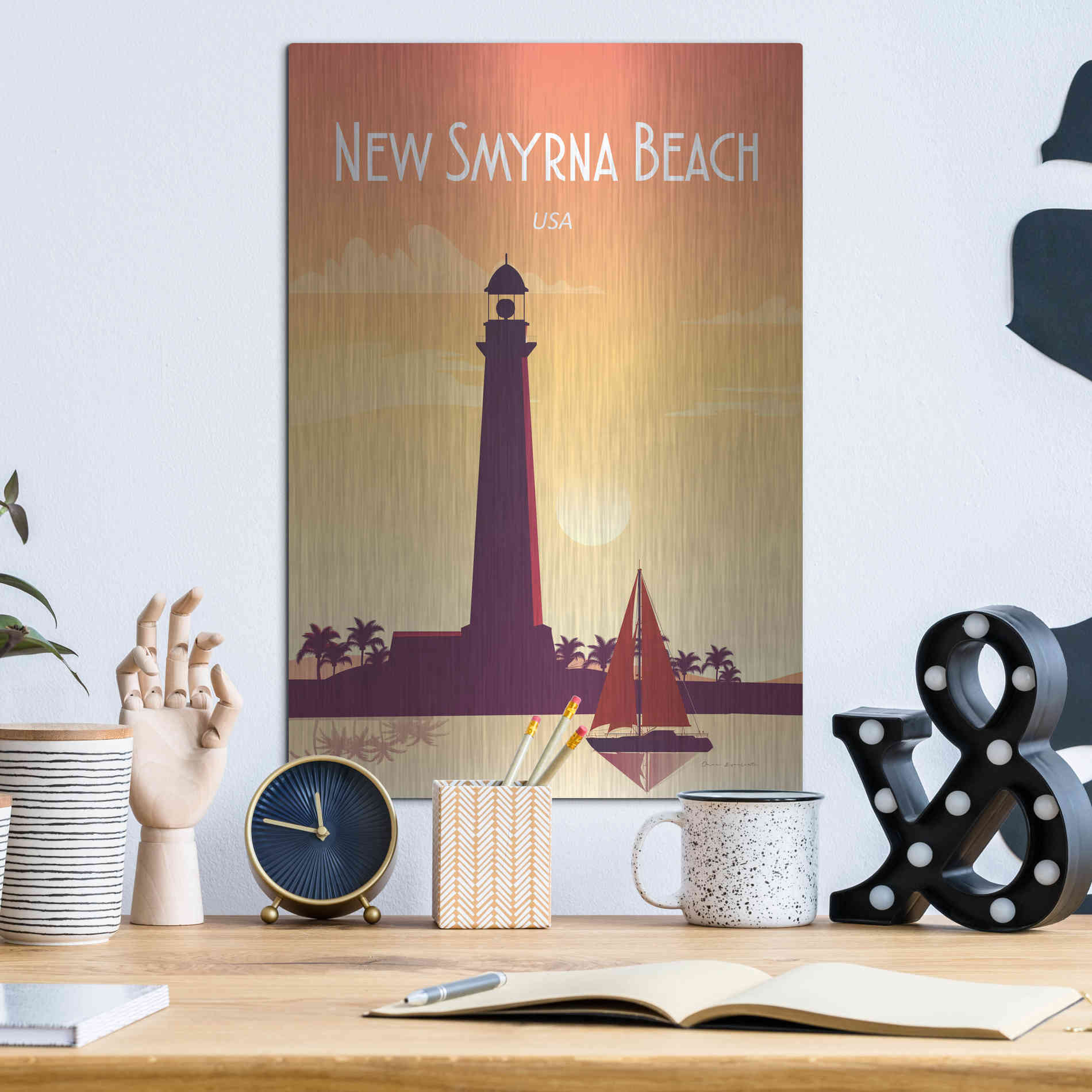 Luxe Metal Art 'New Smyrna Beach' by Omar Escalante, Metal Wall Art,12x16