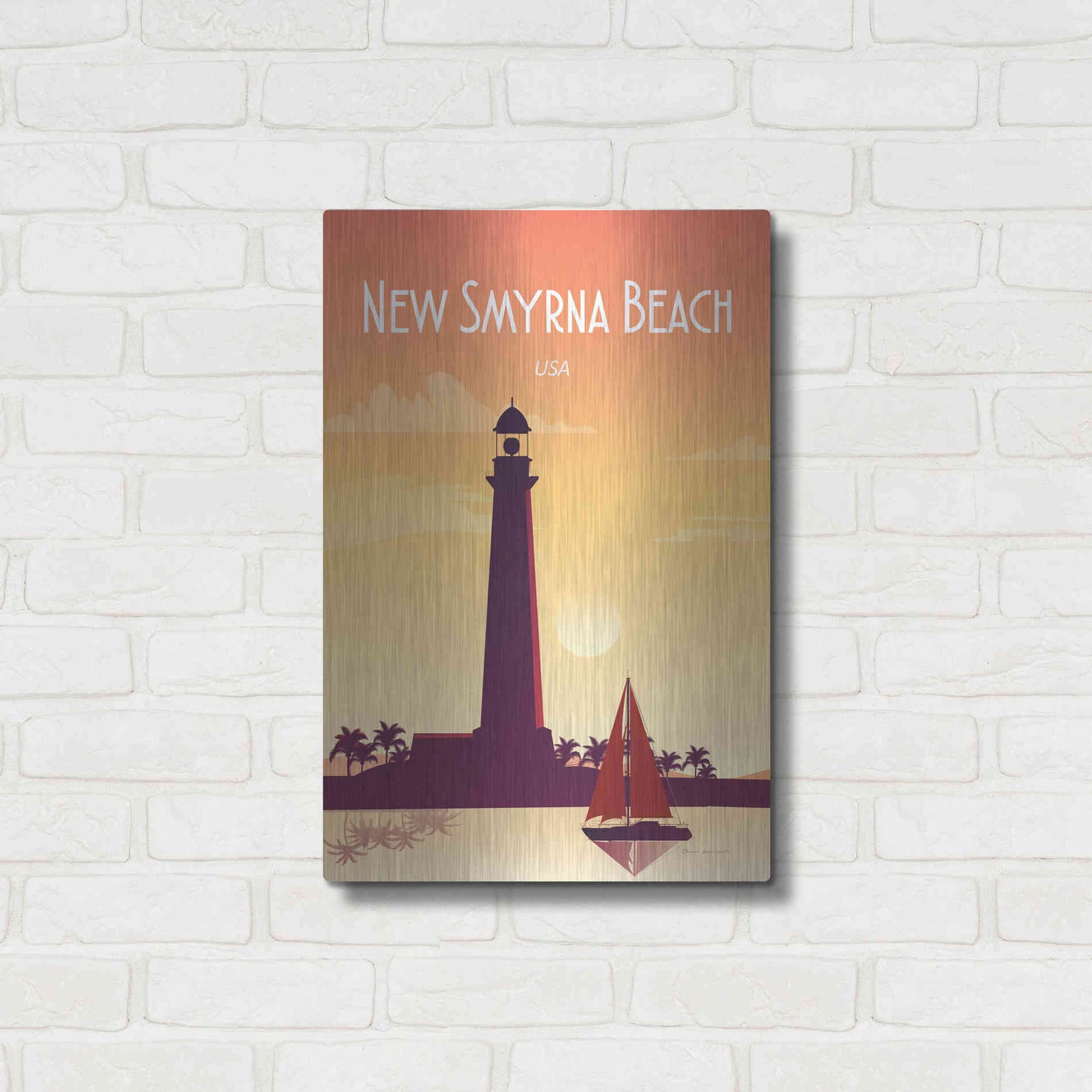 Luxe Metal Art 'New Smyrna Beach' by Omar Escalante, Metal Wall Art,16x24