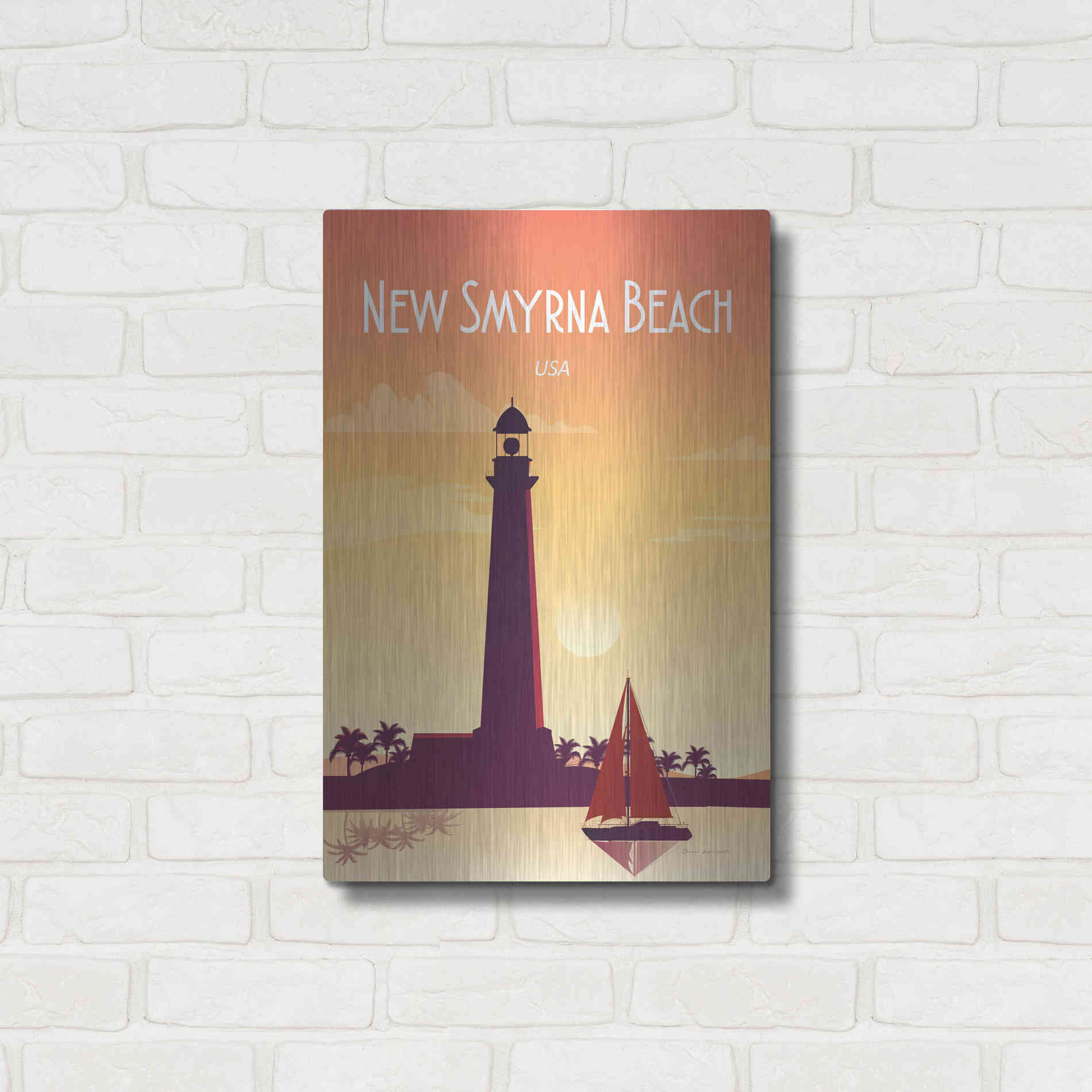 Luxe Metal Art 'New Smyrna Beach' by Omar Escalante, Metal Wall Art,16x24