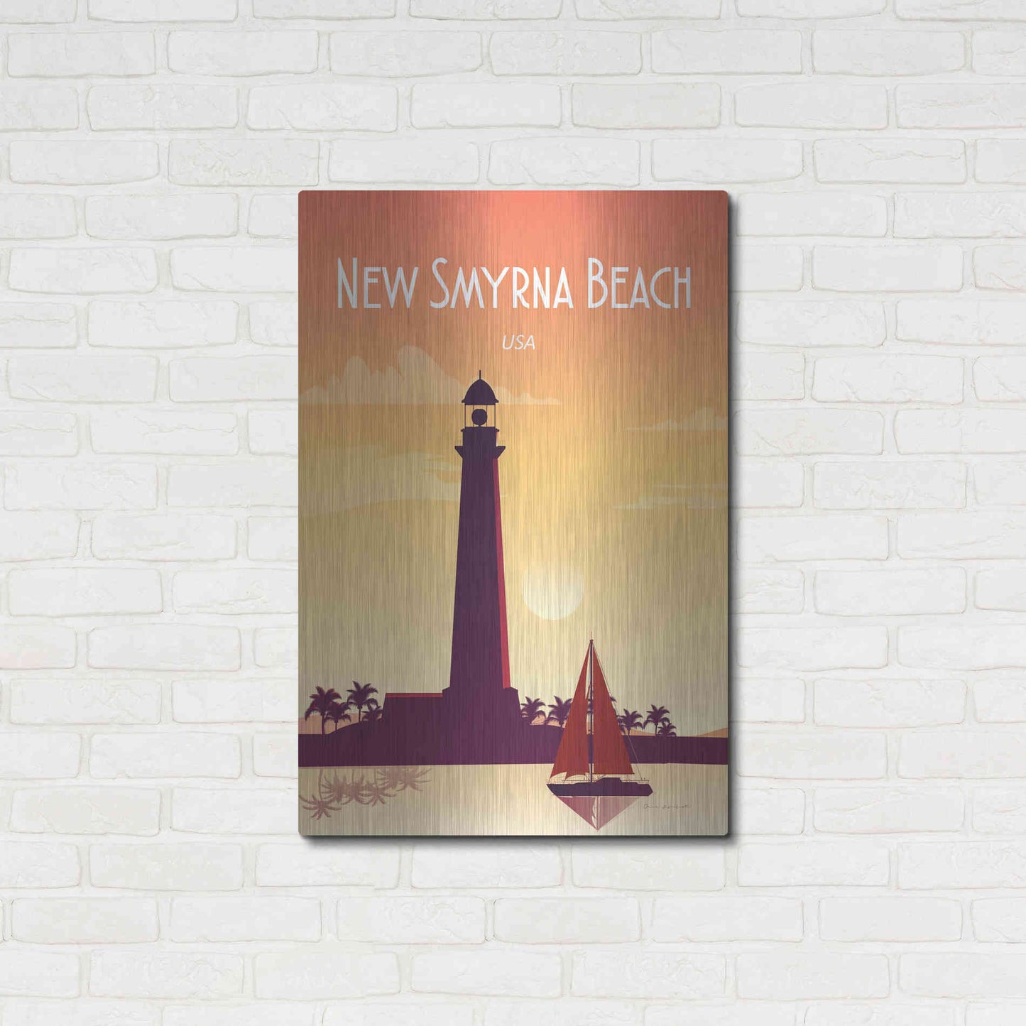 Luxe Metal Art 'New Smyrna Beach' by Omar Escalante, Metal Wall Art,24x36