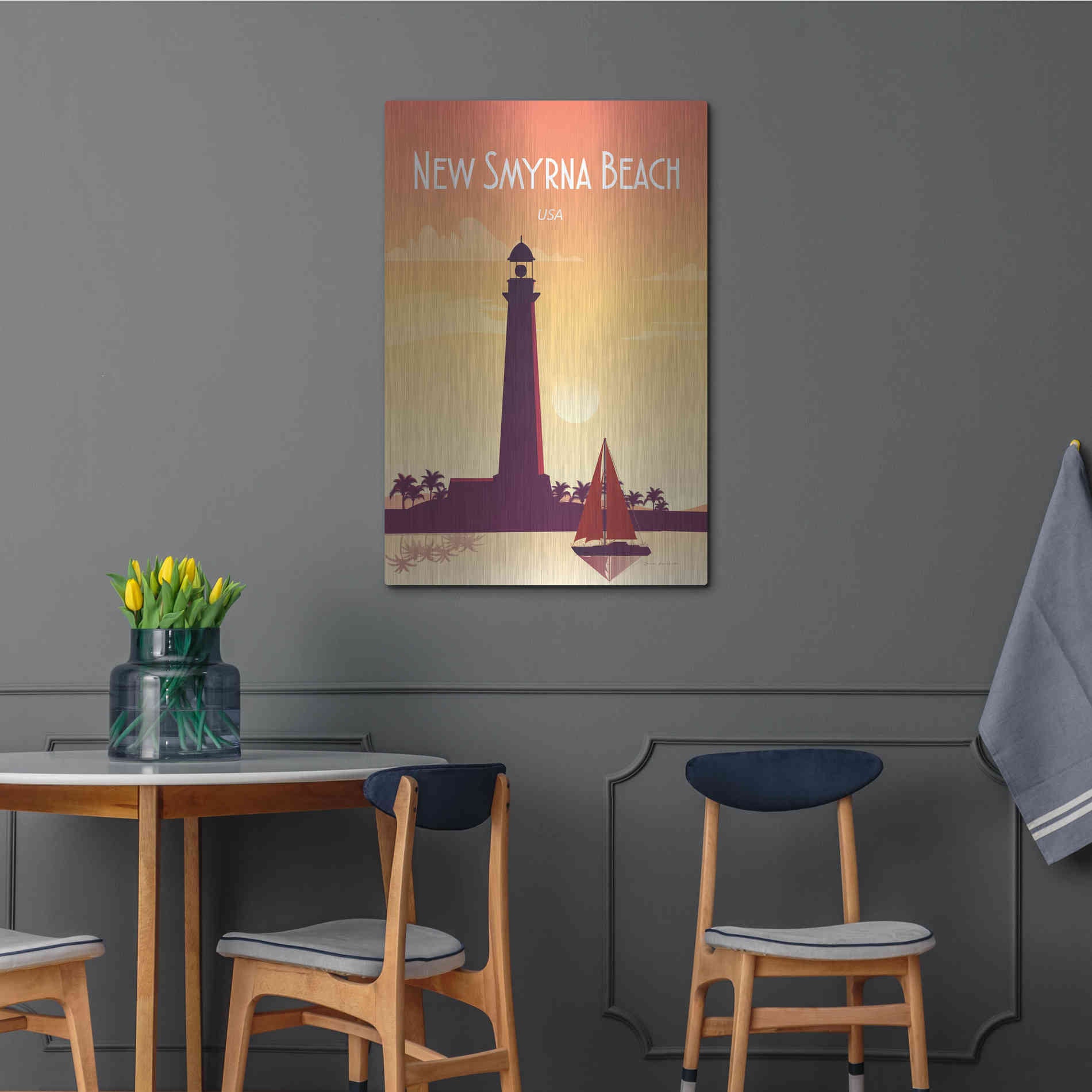 Luxe Metal Art 'New Smyrna Beach' by Omar Escalante, Metal Wall Art,24x36