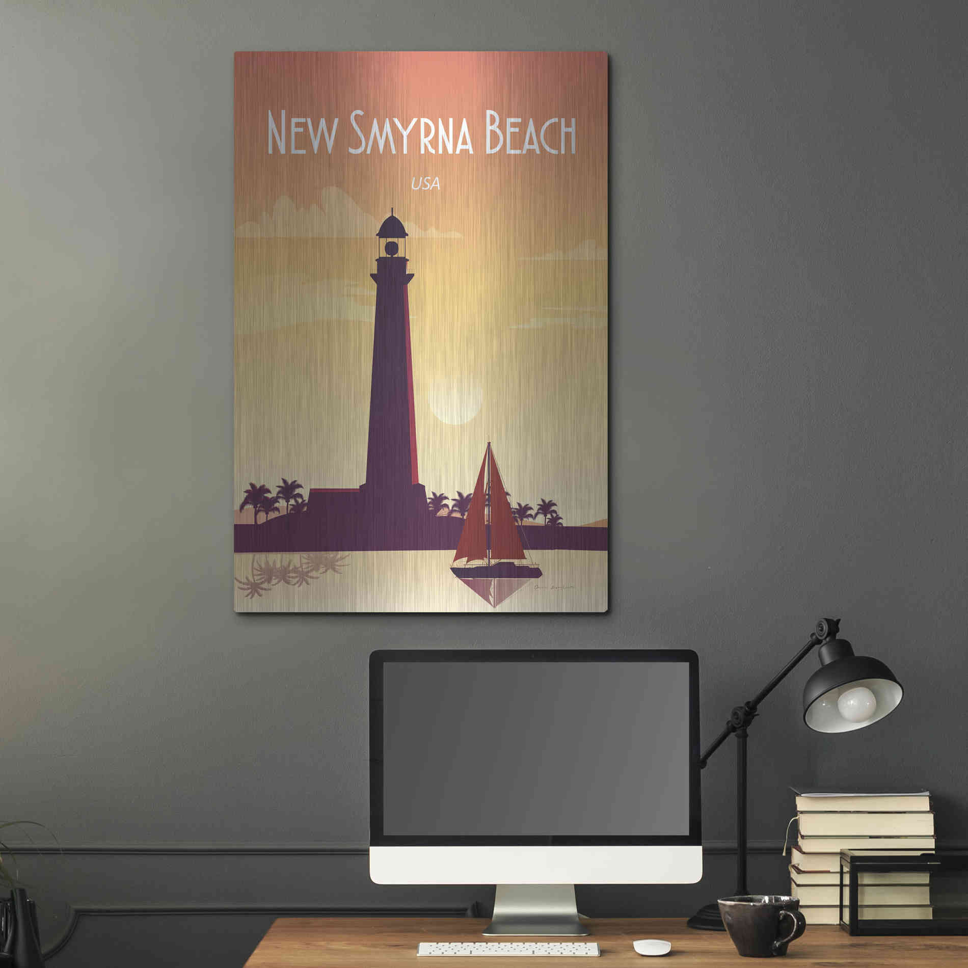 Luxe Metal Art 'New Smyrna Beach' by Omar Escalante, Metal Wall Art,24x36