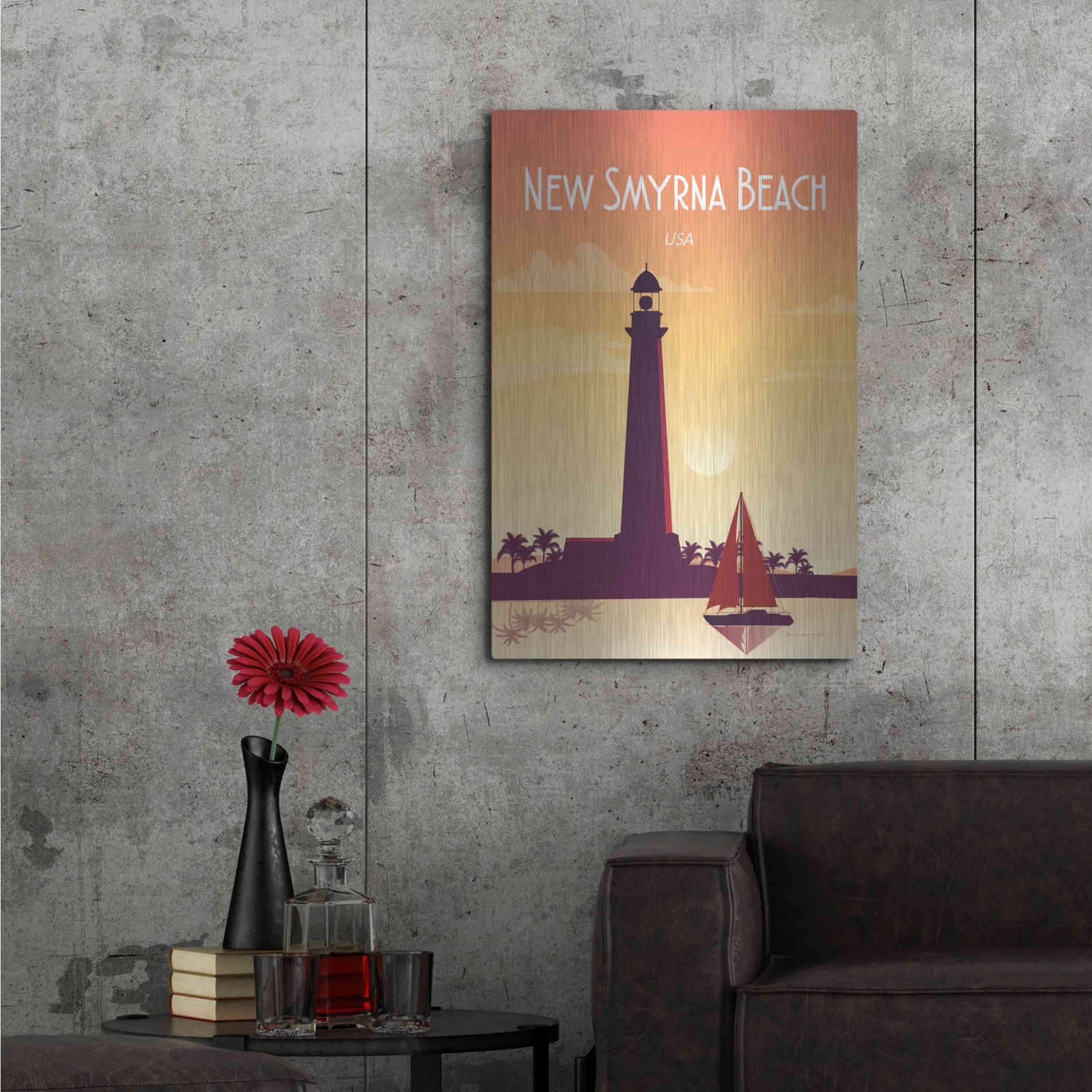 Luxe Metal Art 'New Smyrna Beach' by Omar Escalante, Metal Wall Art,24x36